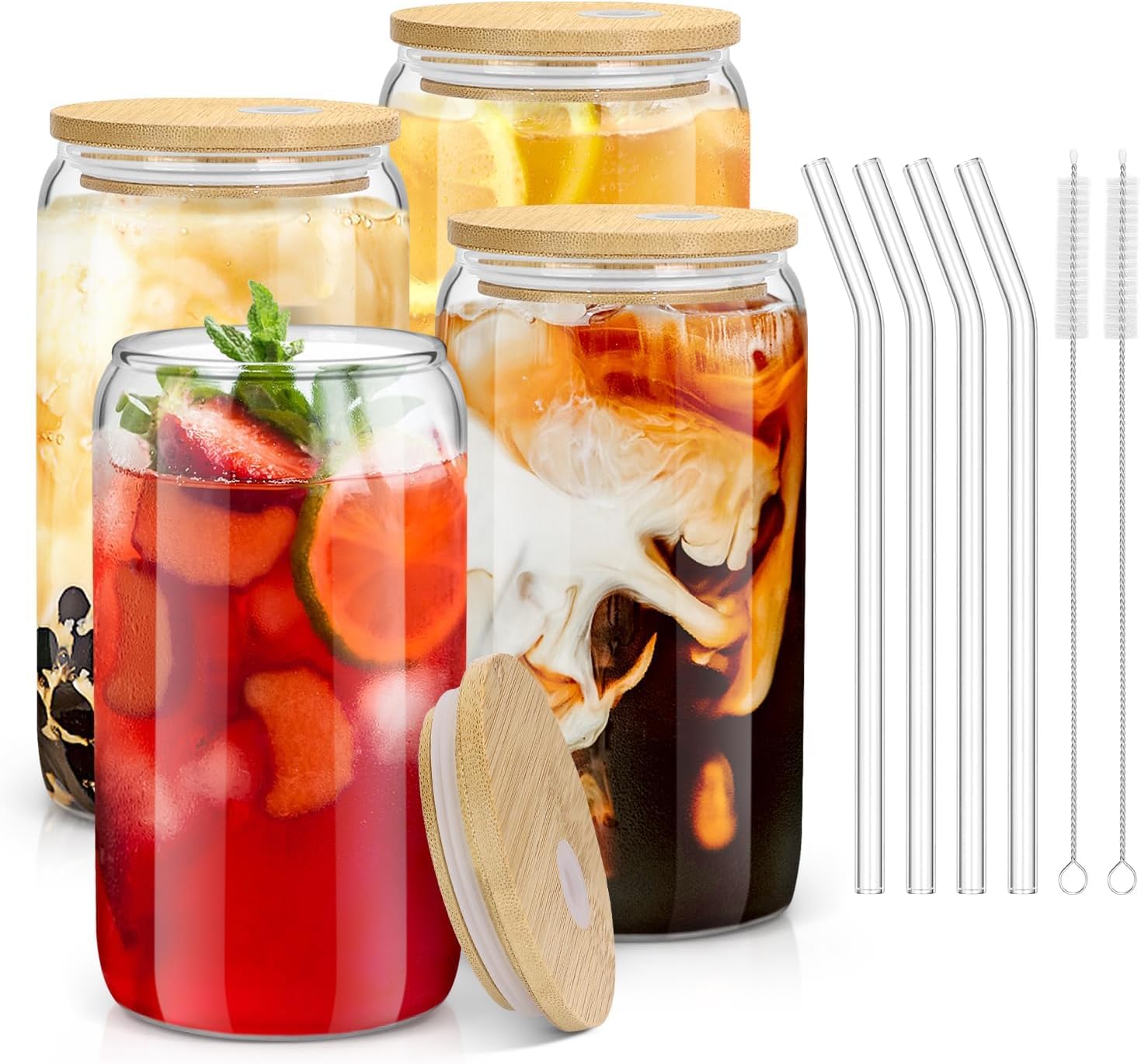 Detalle de sungwoo 4PCS Glass Cups 16oz 🥤