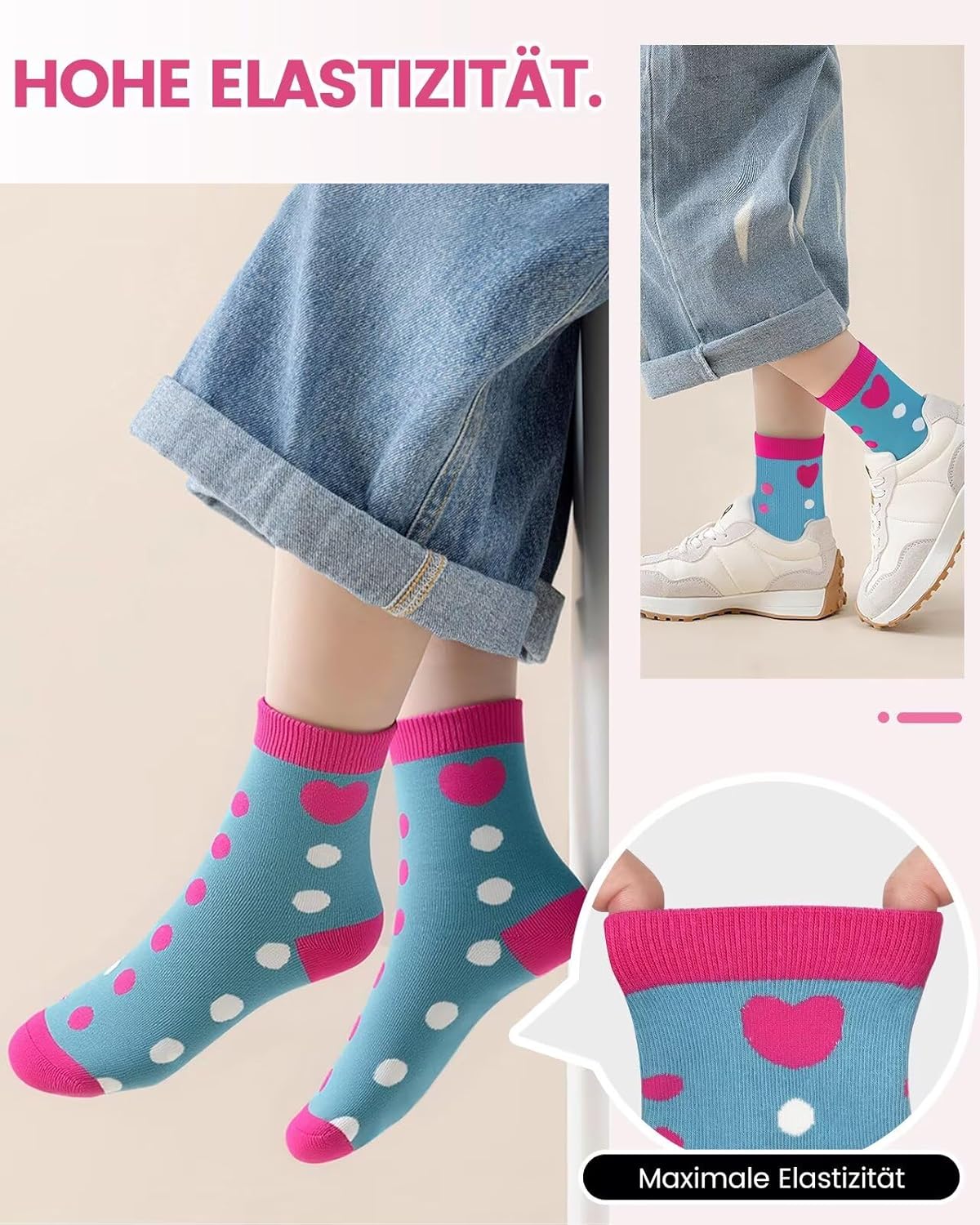 Thumbnail 4 de Kyopp Chaussettes rigolotes pour enfants – 10 paires, coton, animaux, unisexe