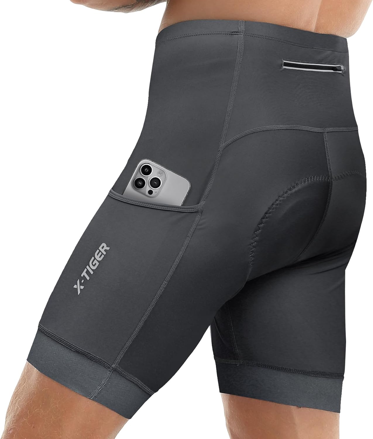 Thumbnail 6 de X-TIGER Radlerhose Herren mit 5D Sitzpolster – atmungsaktiv, schnelltrocknend & mit 3 Taschen