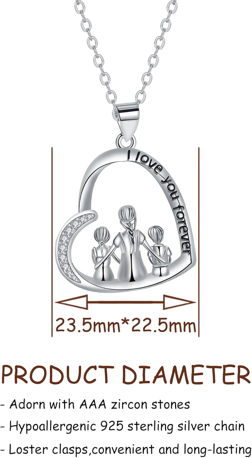 Thumbnail 5 de Yinsen Mutter & Tochter Halskette mit Mutterherz-Anhänger aus 925 Sterling Silber