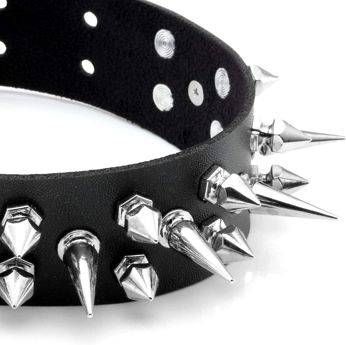 Thumbnail 1 de Manfnee Punk Gothic Halsband – PU Leder Halsreif mit Spike und Nieten