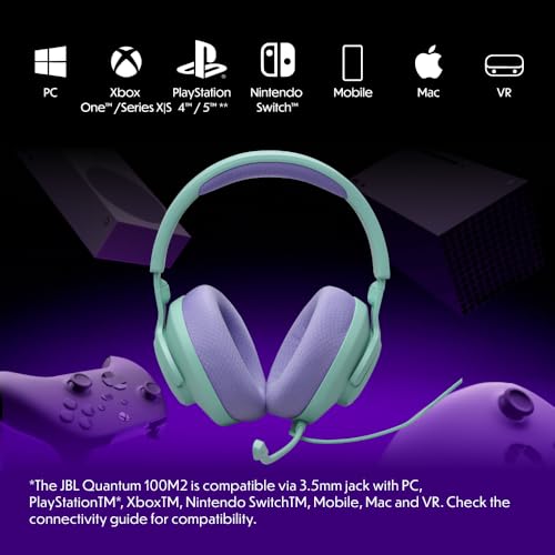 Detalle de JBL Quantum 100M2: Cascos gaming circumaurales con JBL QuantumSOUND Signature