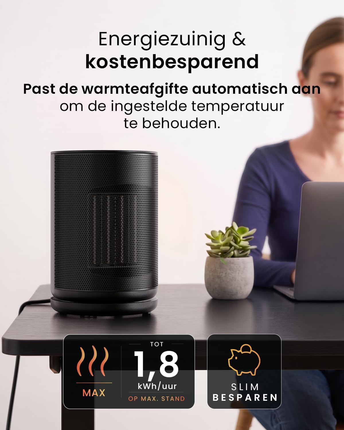 Thumbnail 6 de Pro Breeze PB-H-26B-EU keramische kachel 1800 W met 75° oscillatie