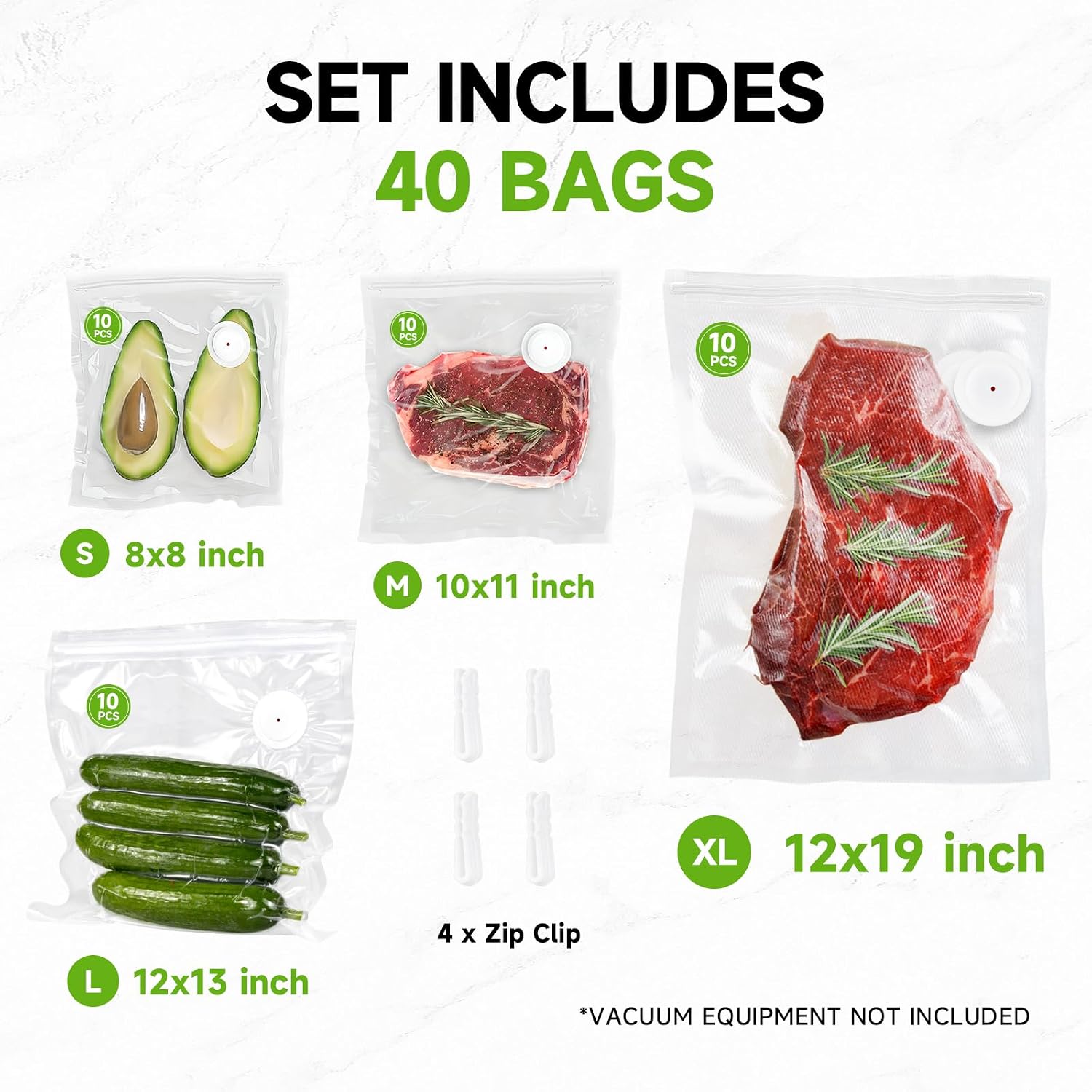 Detalle 2 de Vixino Vacuum Sealer Bags 40 Pack