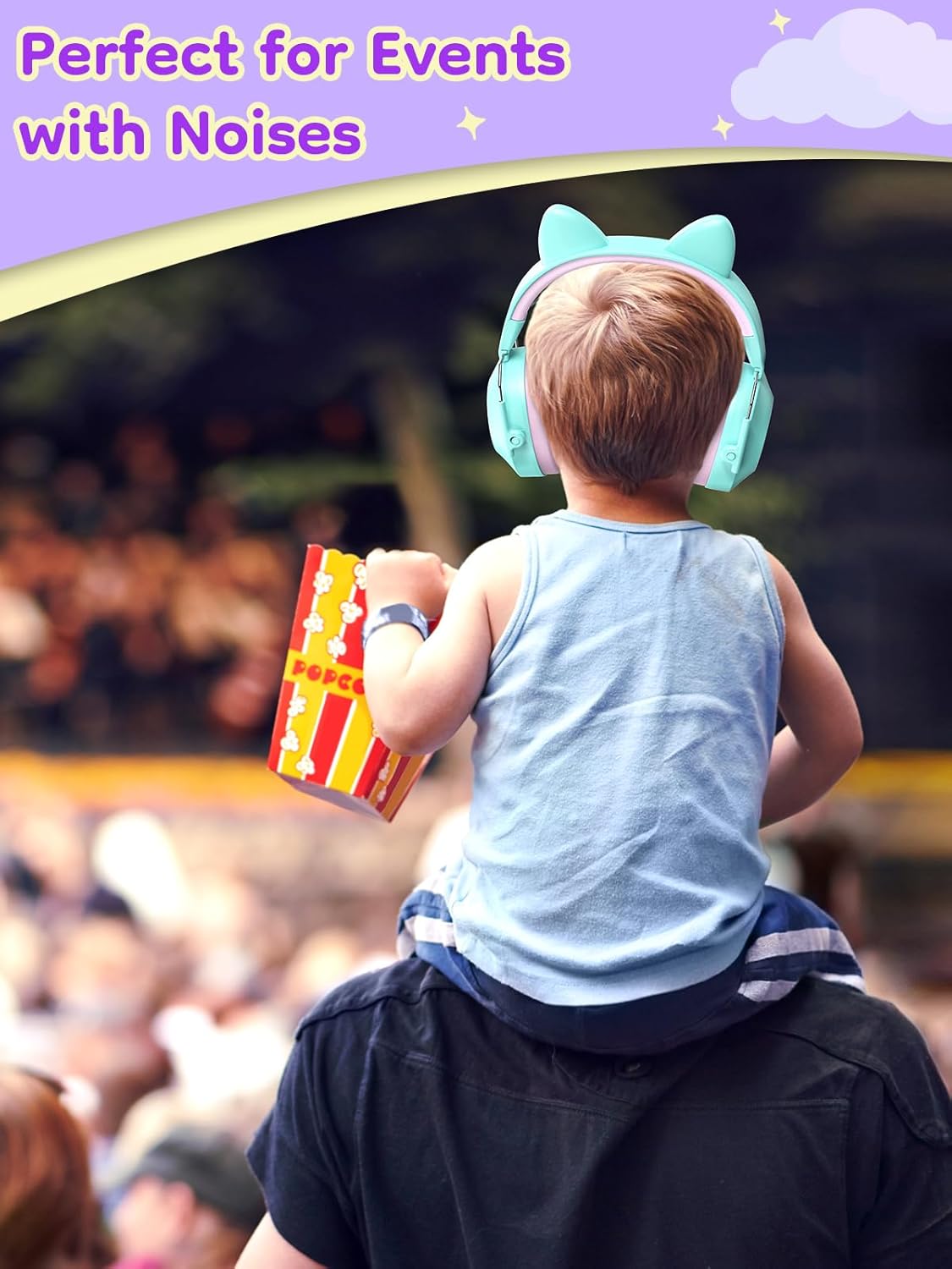 Thumbnail 6 de Dr.meter Cuffie antirumore per bambini – SNR 32 dB, con orecchie di gatto, verde lago