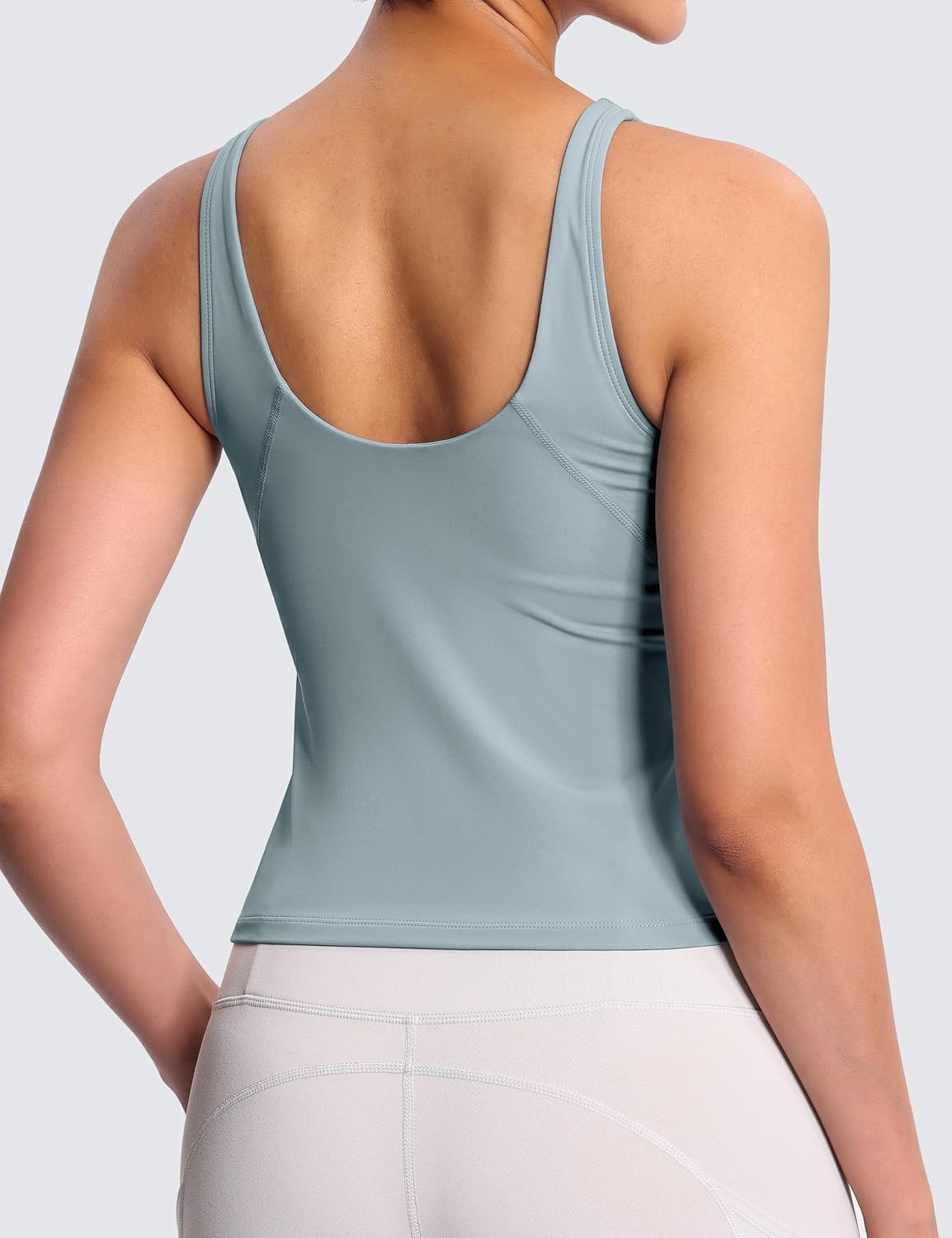 Detalle de THE GYM PEOPLE Longline sportbeha voor dames, gewatteerd en beugelloos