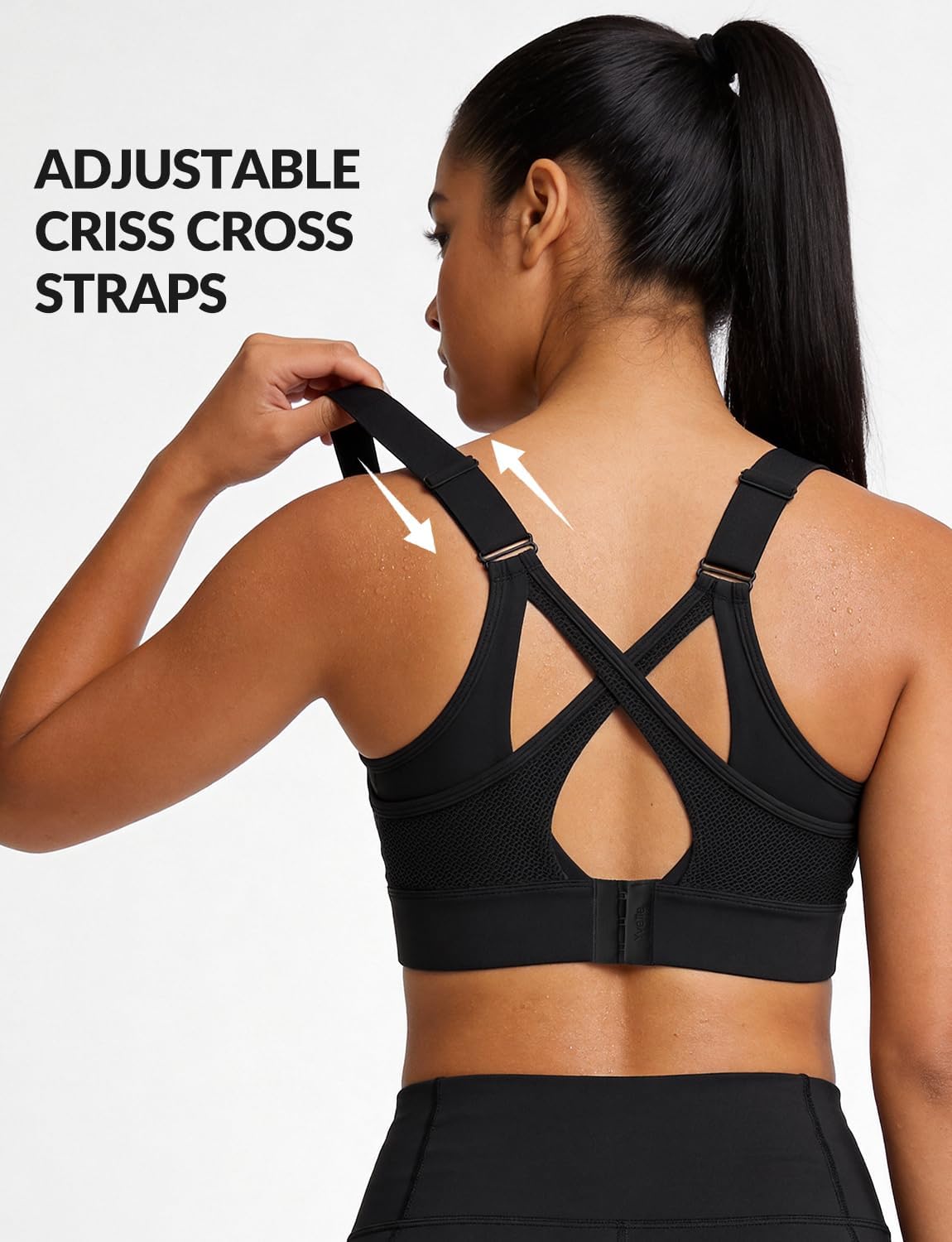 Thumbnail 1 de Yvette High-Impact Sports Bra for Women with V-Neck & Adjustable Criss-Cross Straps