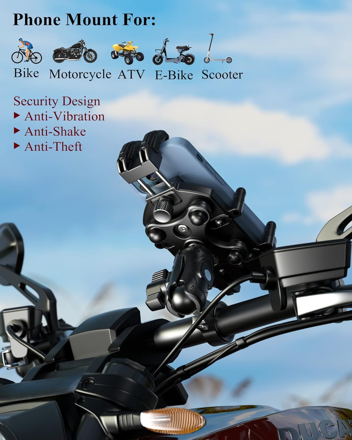 Detalle 2 de BRCOVAN Motorrad Handyhalterung 360°