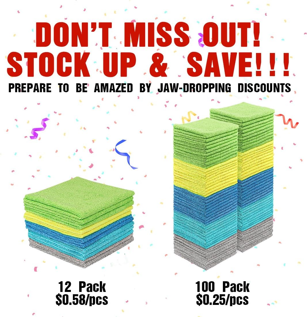 Thumbnail 5 de HOMEXCEL Microfiber Cleaning Cloths 100-Pack 🧽