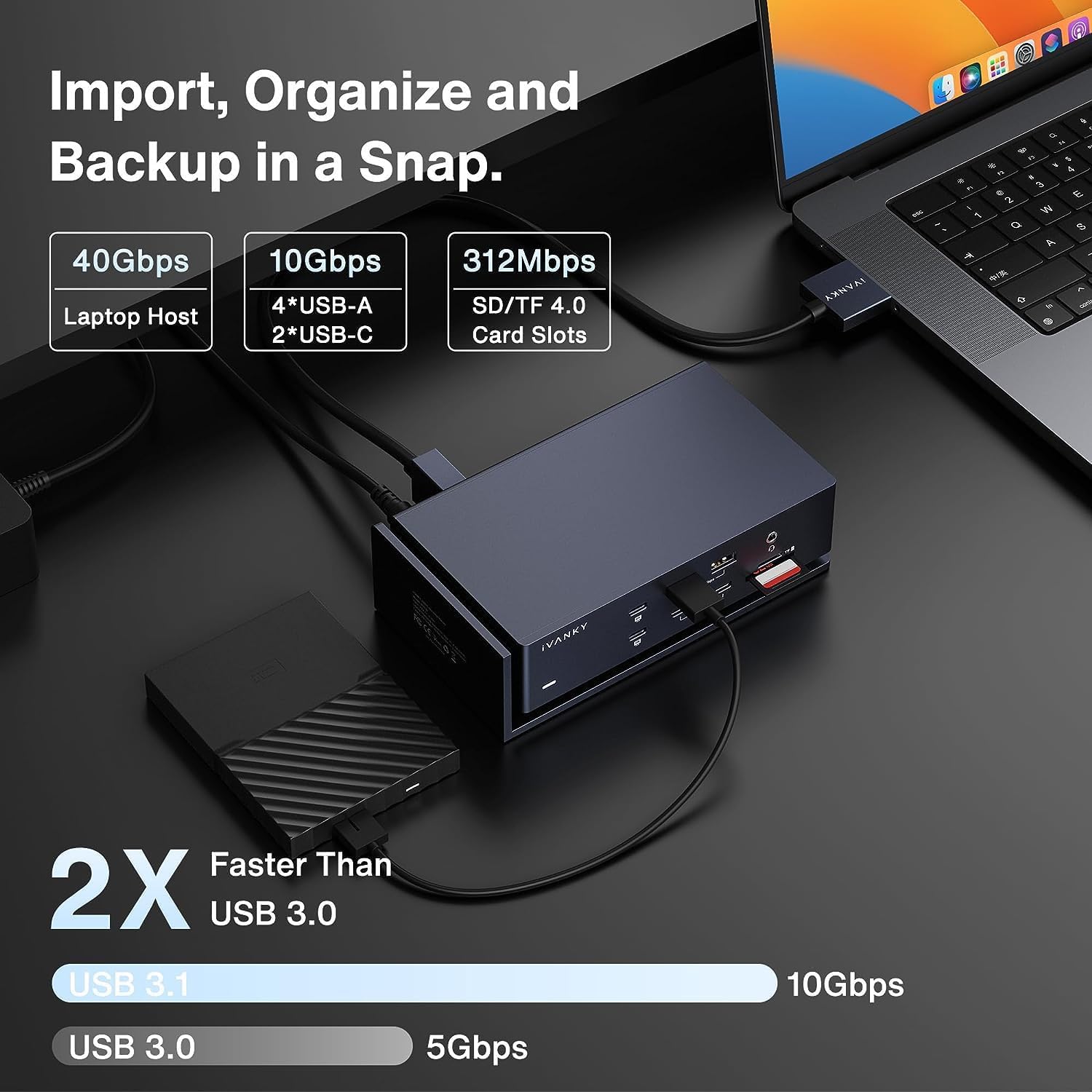Thumbnail 6 de iVANKY FusionDock Max 1 Dual Thunderbolt 4 Dock (20-in-1) für MacBook mit Quad-Display bis 6K@60Hz