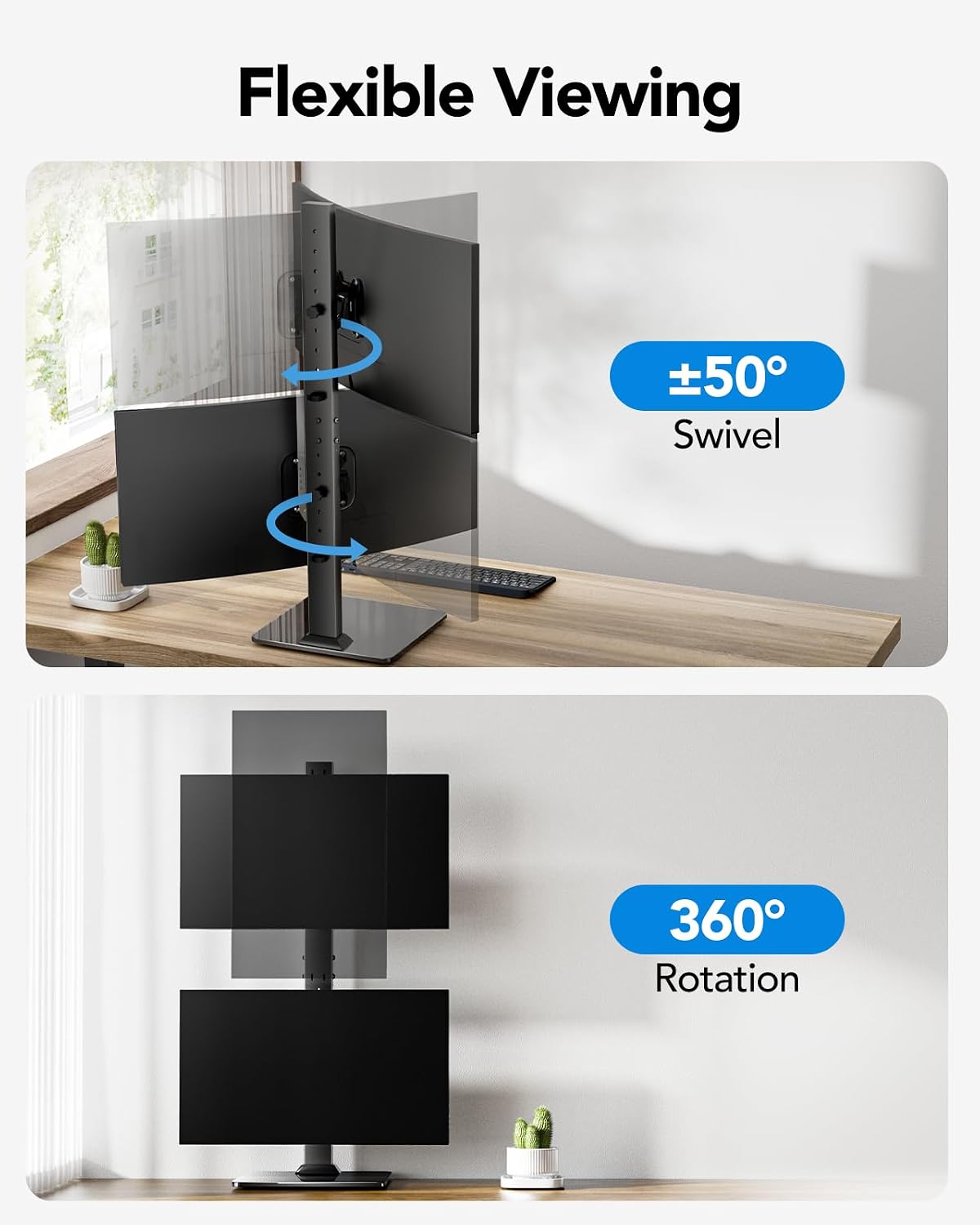 Detalle 2 de HUANUO Monitorhalterung 2 Monitore übereinander