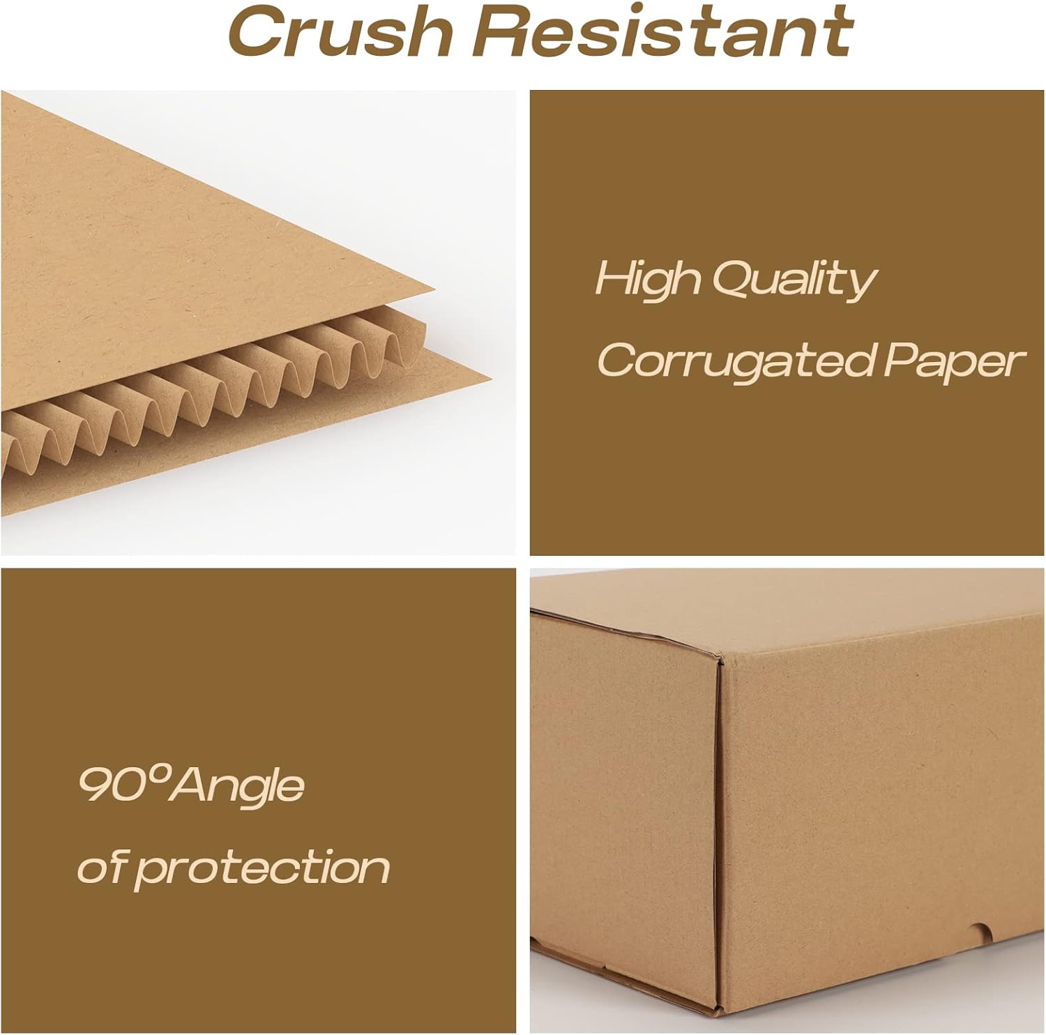 Thumbnail 3 de EYMPEU Shipping Cardboard Boxes 10x7x5 inch (25.4x17.8x12.7cm) - 20 Pack, Brown Kraft Corrugated Mailing Boxes