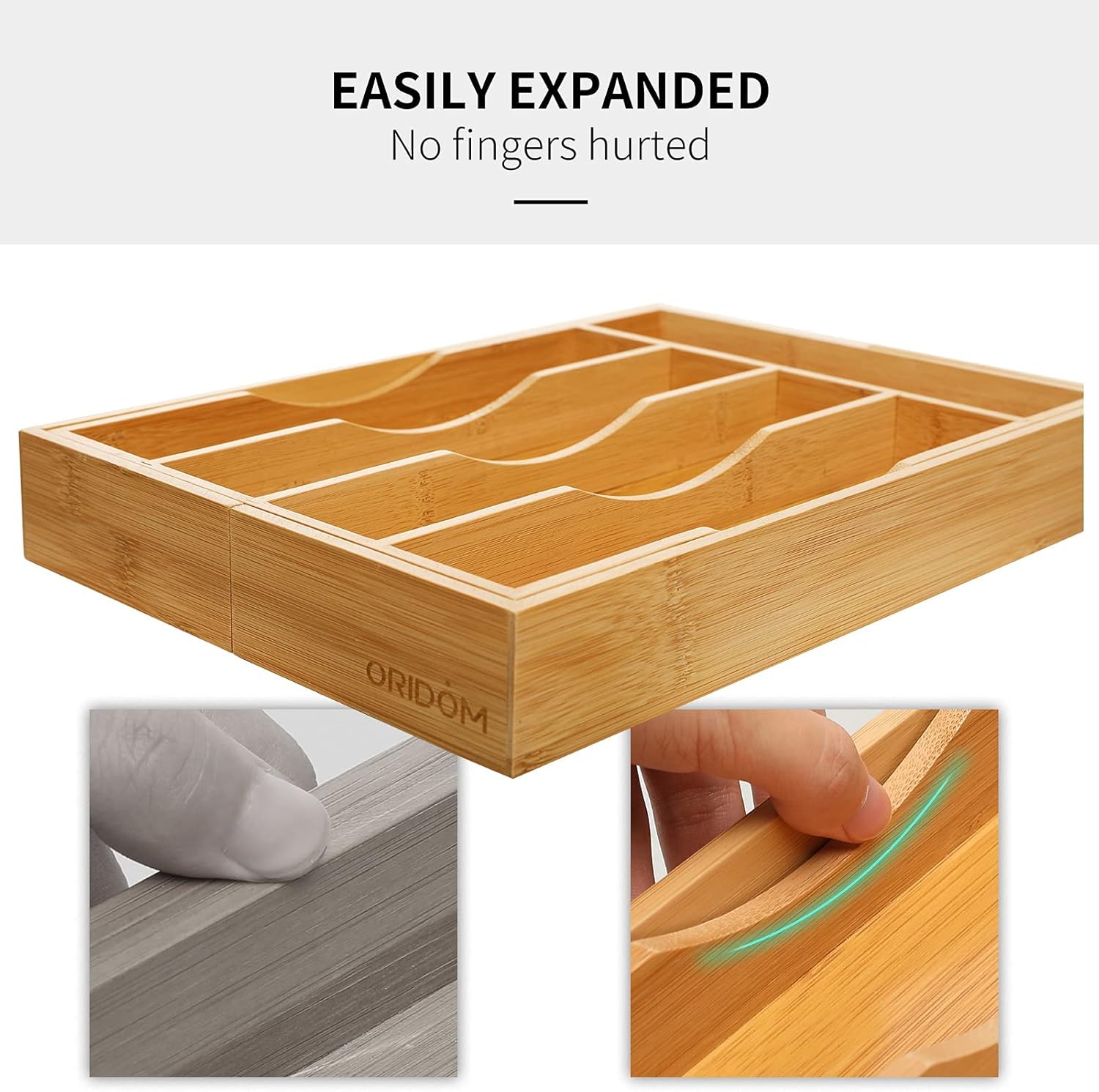 Thumbnail 4 de oridom Expandable Bamboo Drawer Organizer for Cutlery 🍽