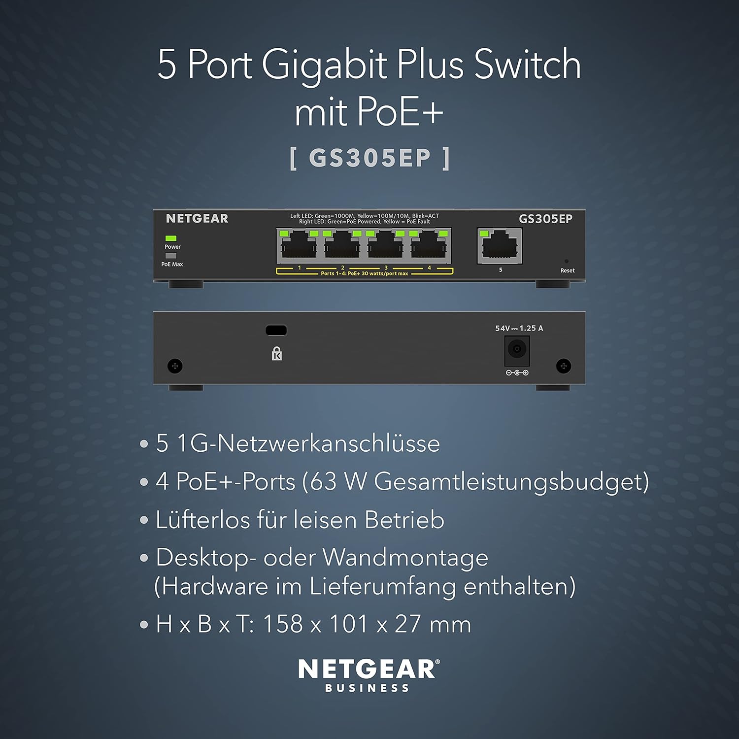 Thumbnail 1 de NETGEAR GS305EP PoE+ 63W Switch