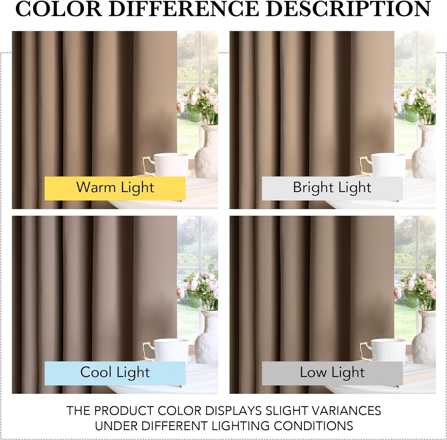 Thumbnail 3 de PONY DANCE Single Blackout Door Curtain (Mocha) – Room darkening & thermal eyelet panel, 52 x 63 inch