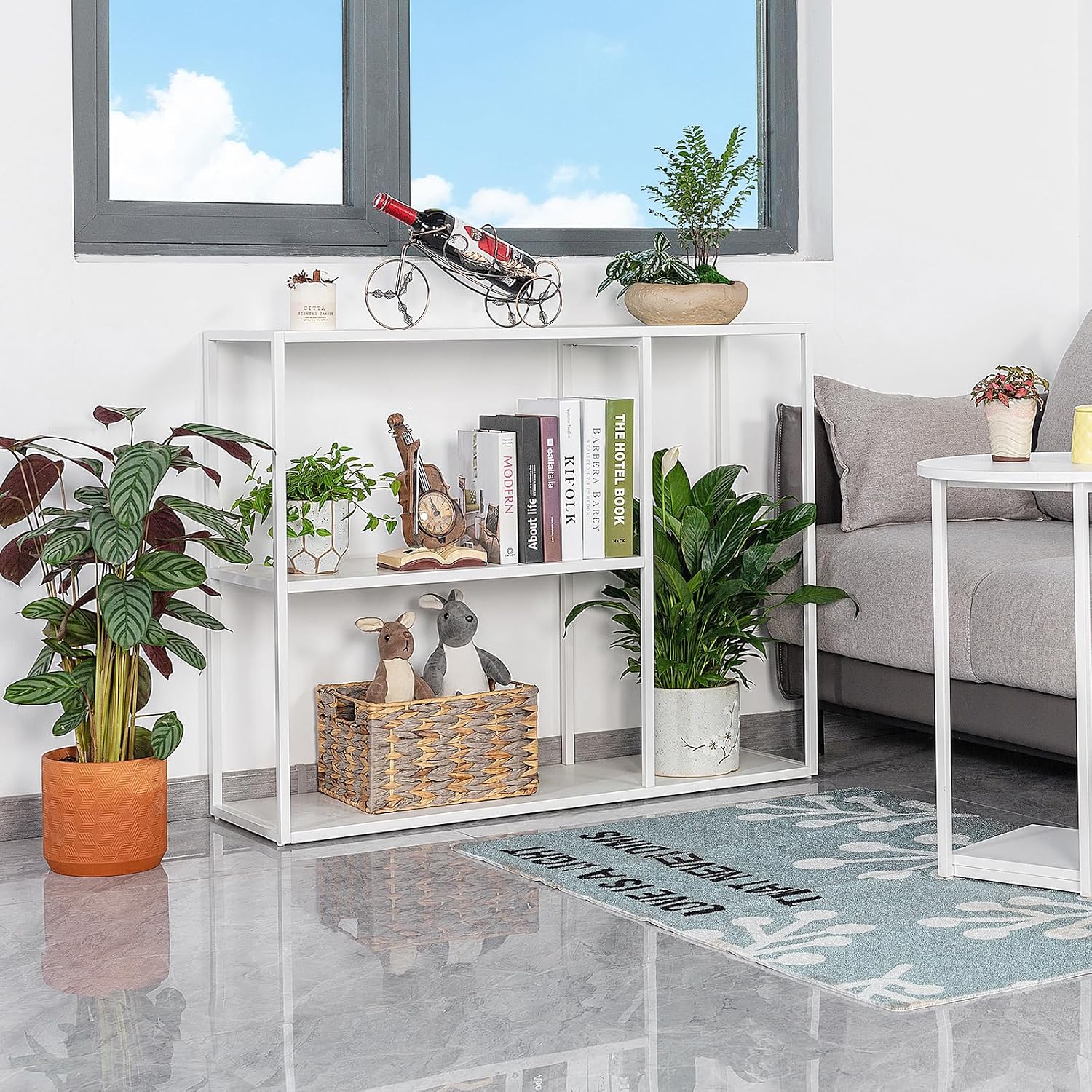 Thumbnail 1 de HDANI Tavolo Consolle Bianca 100×30×80 cm – Mobile Ingresso Moderno, Telaio Robusto