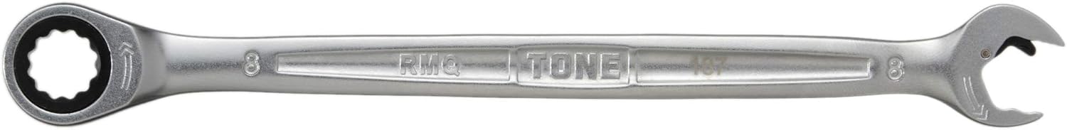Detalle de トネ(TONE) RMQ-08 クイックラチェットめがねレンチ 二面幅8mm・薄形ストレート