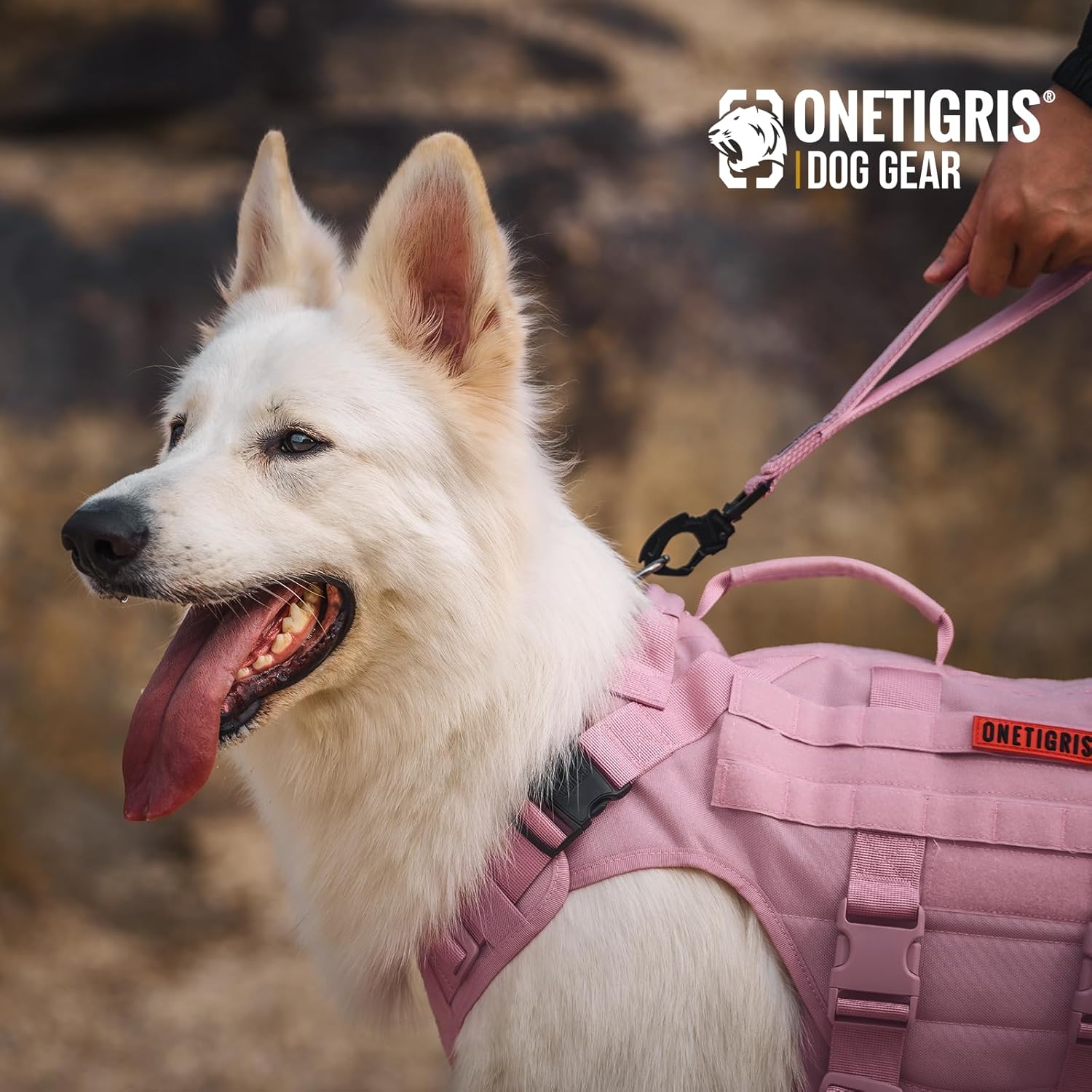 Thumbnail 5 de OneTigris short dog lead with padded handle (Pink, 20IN) – training traffic leash for medium to large dogs