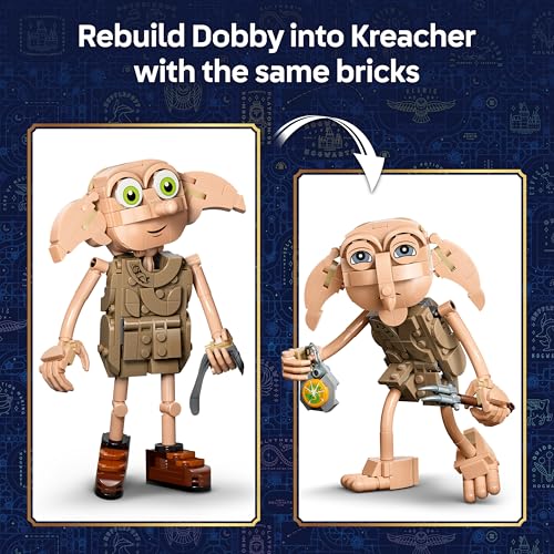 Detalle de LEGO Harry Potter 76469 2-in-1 Dobby the Free Elf and Kreacher Model Kit