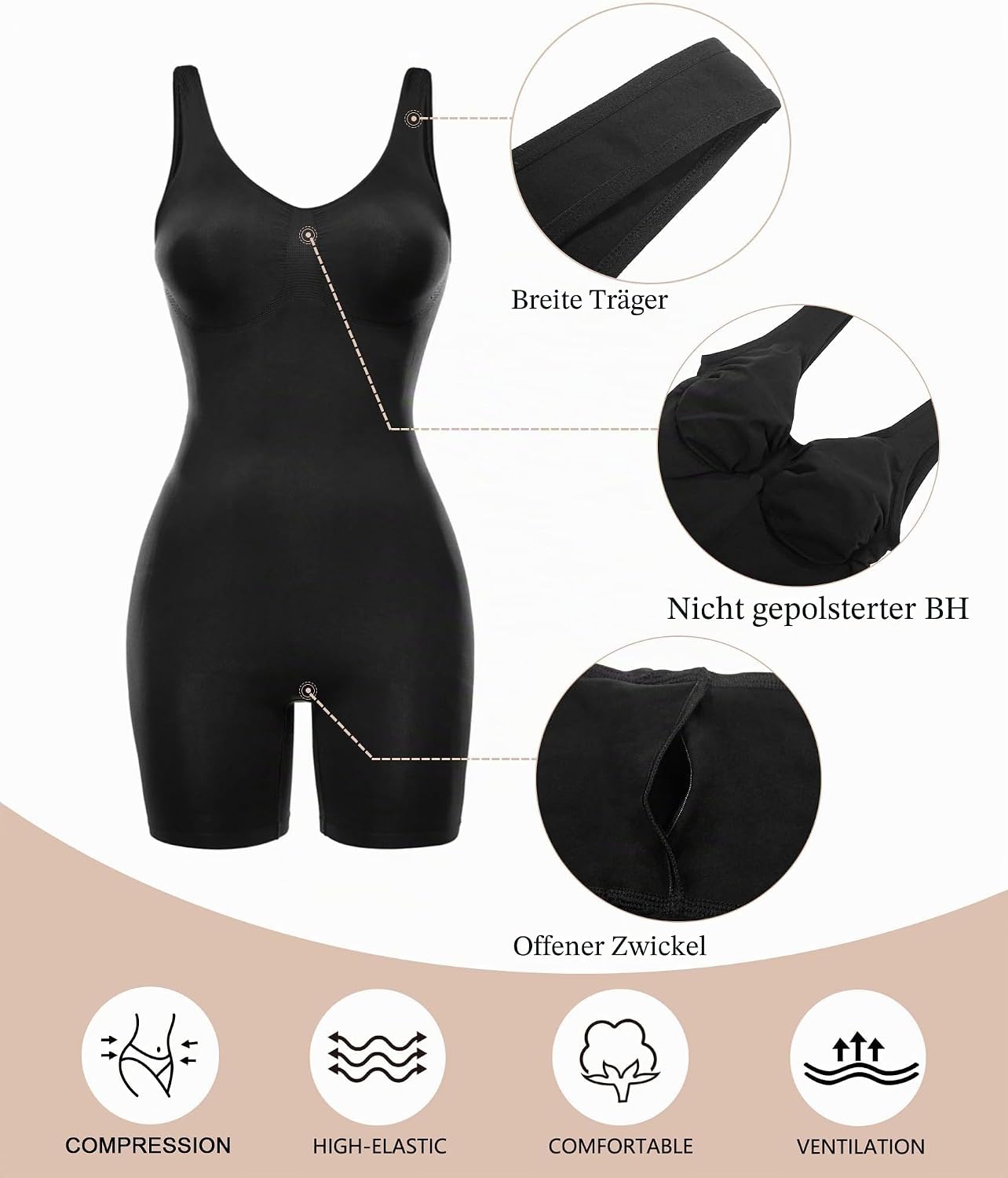 Thumbnail 3 de SHAPERX Bauchweg Body Shapewear für Damen