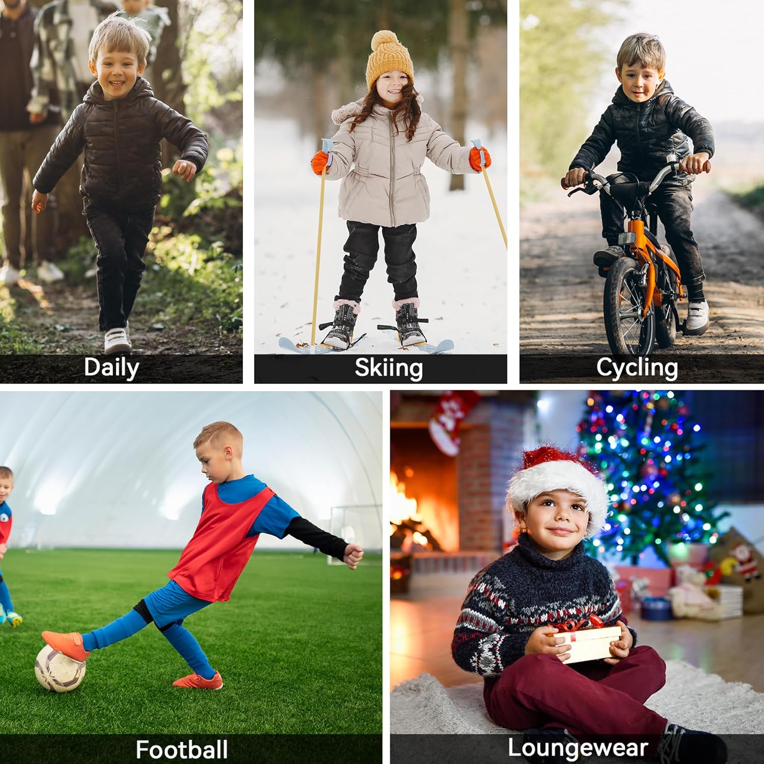 Thumbnail 5 de AMZSPORT Ensemble de sous-vêtements thermiques manches longues pour enfant (polyester, elastane, intérieur en felpa)