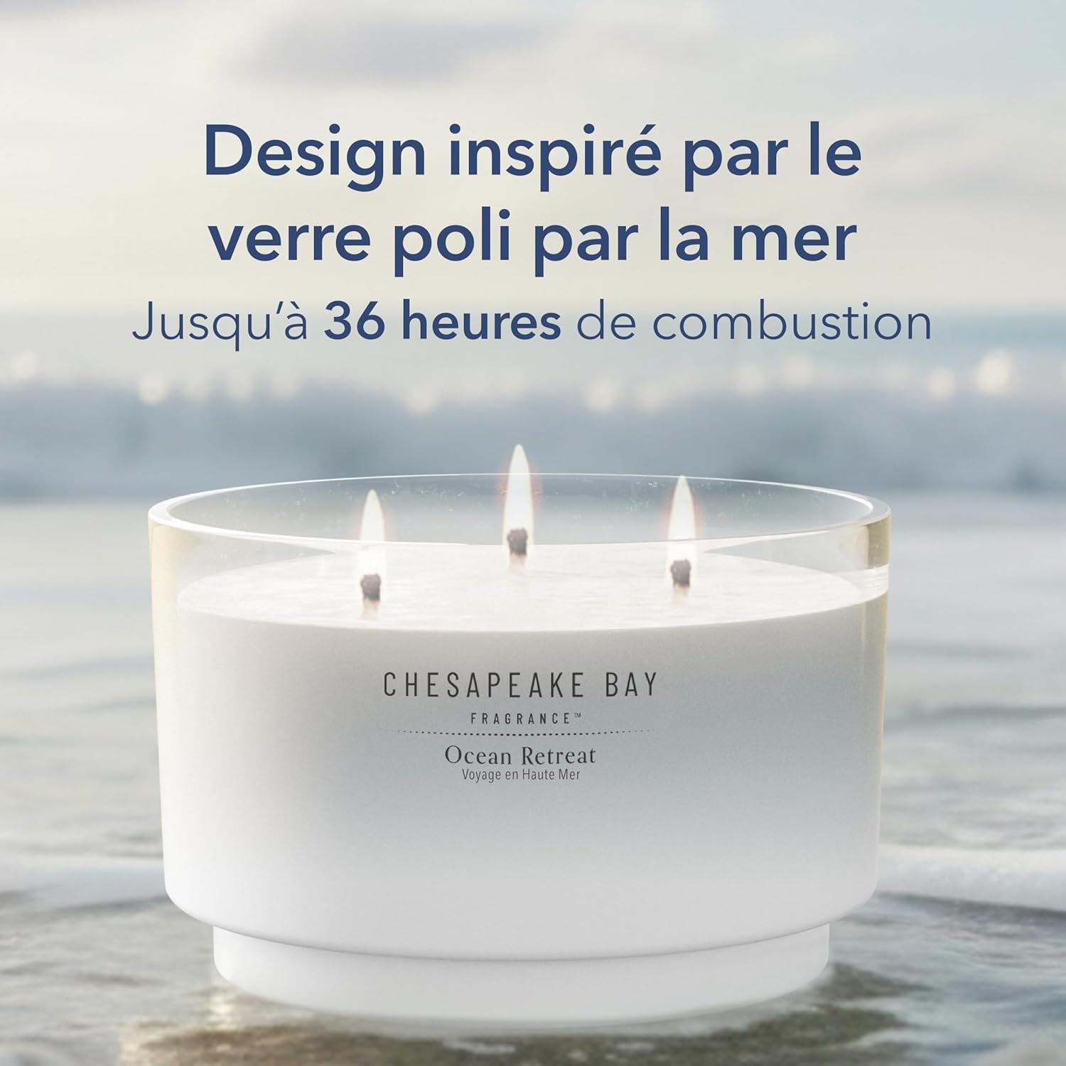 Detalle de Chesapeake Bay Bougie parfumée à 3 mèches — Voyage en haute mer