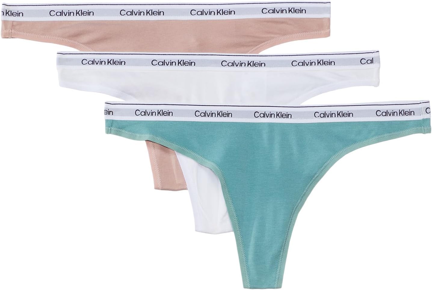 Thumbnail 3 de Lot de 3 strings femme Calvin Klein (Thong) en coton et élasthanne