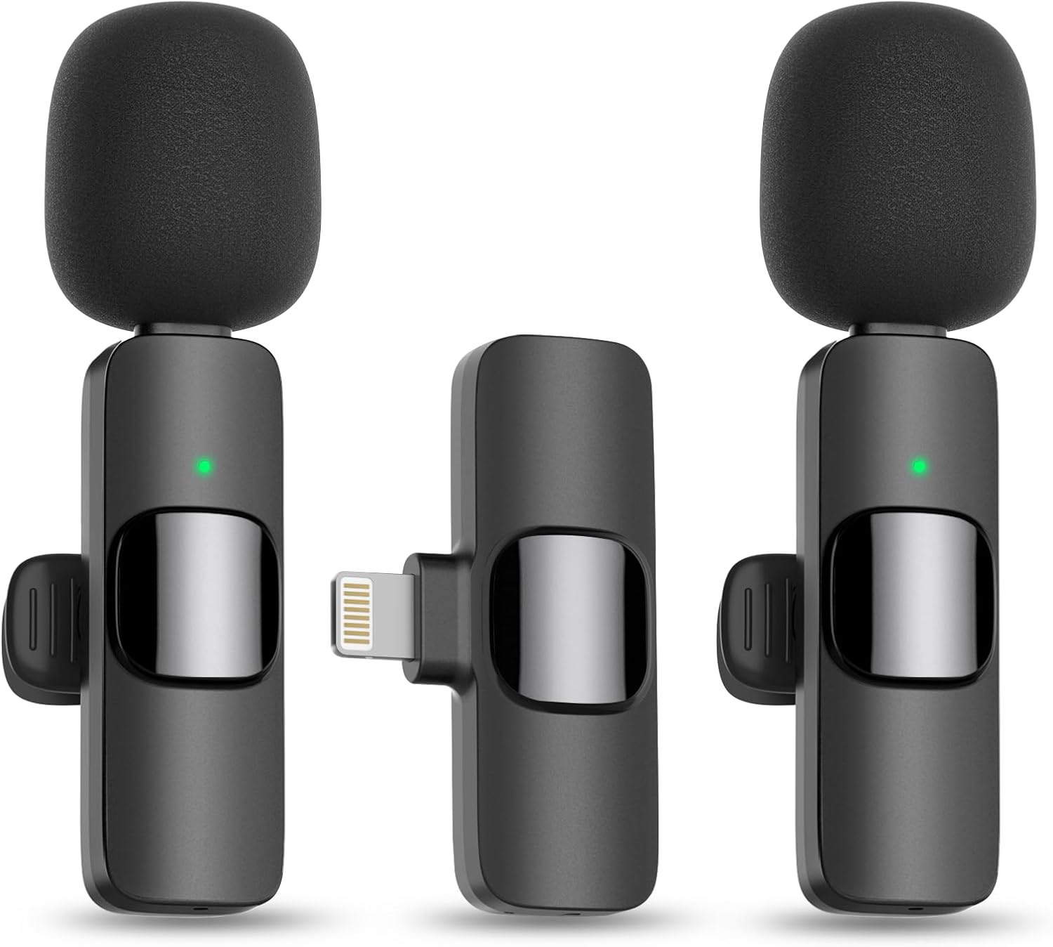 MAYBESTA WM350 Wireless Lavalier Microphone for Lightning iPhones, Two Mics