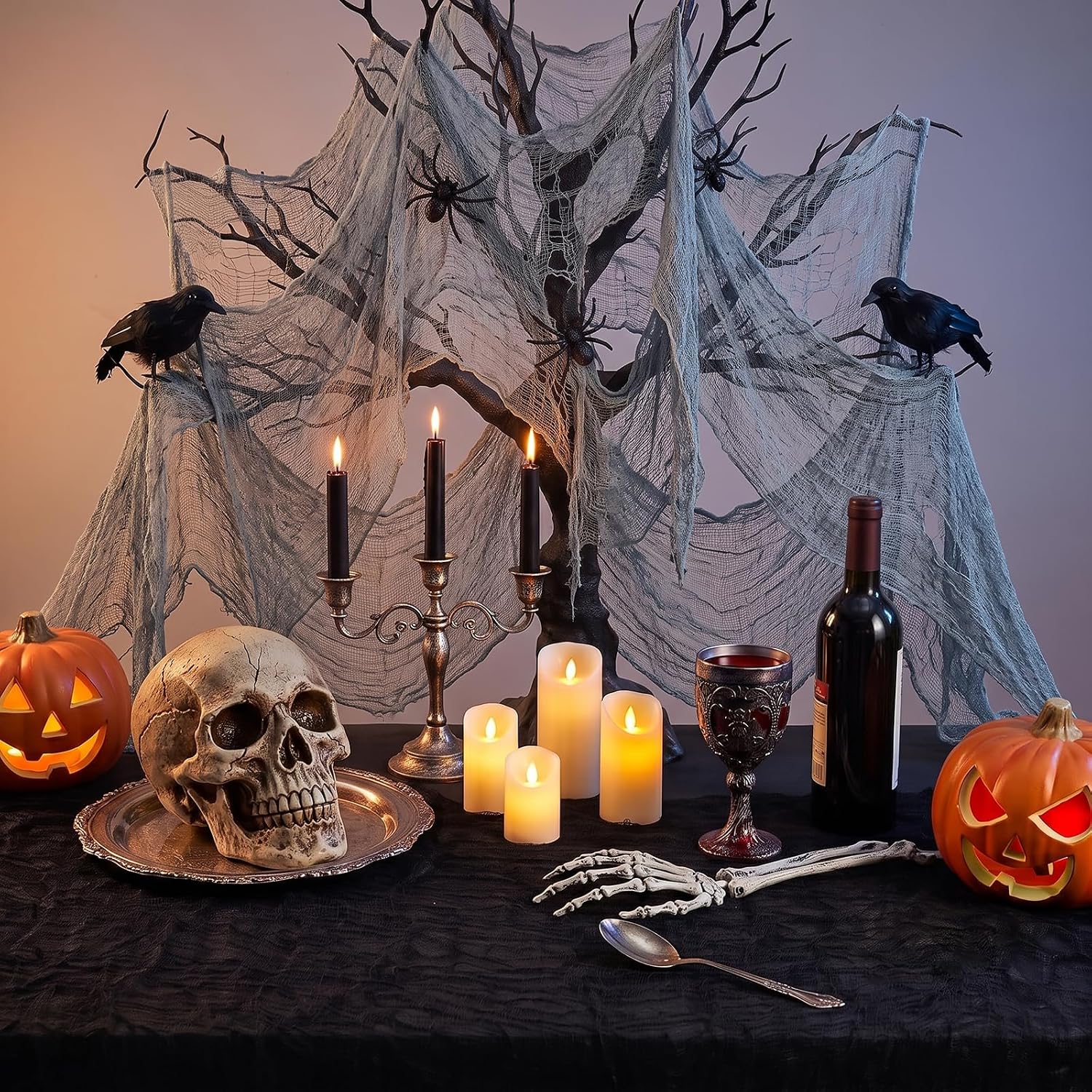 Thumbnail 4 de Tmflexe Giant Halloween Creepy Cloth, Gray Cotton Mesh, 80 x 400 in.
