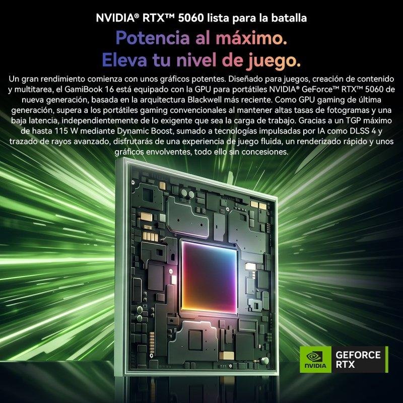 Detalle de Blackview GamiBook 16: Portátil Gaming 16" con i7-13650HX, RTX 5060 y 1 TB SSD