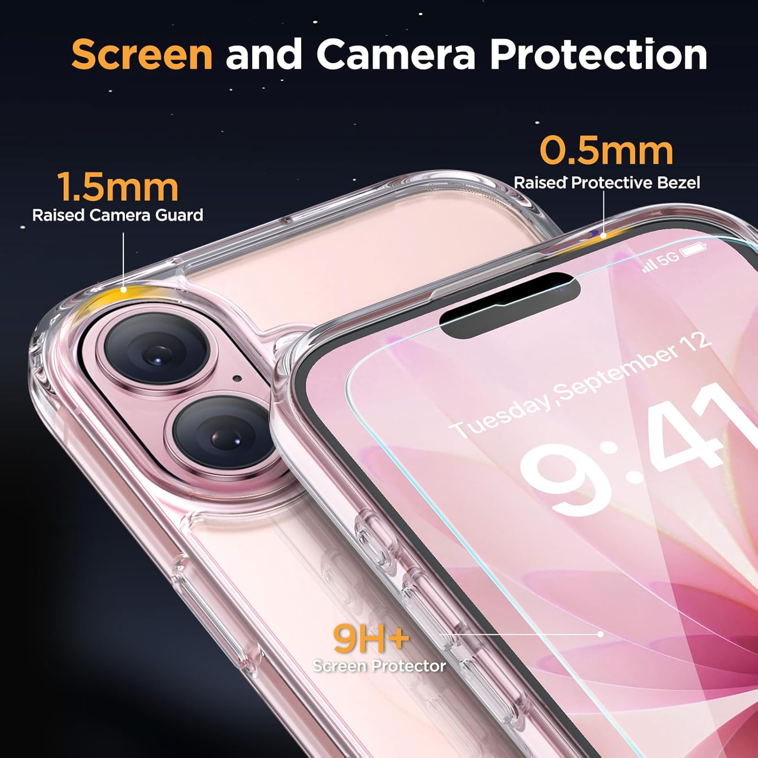 Thumbnail 5 de Miracase for iPhone 17 MagSafe Case (6.3") with 9H+ Screen Protector & Strong Magnet, Matte Clear