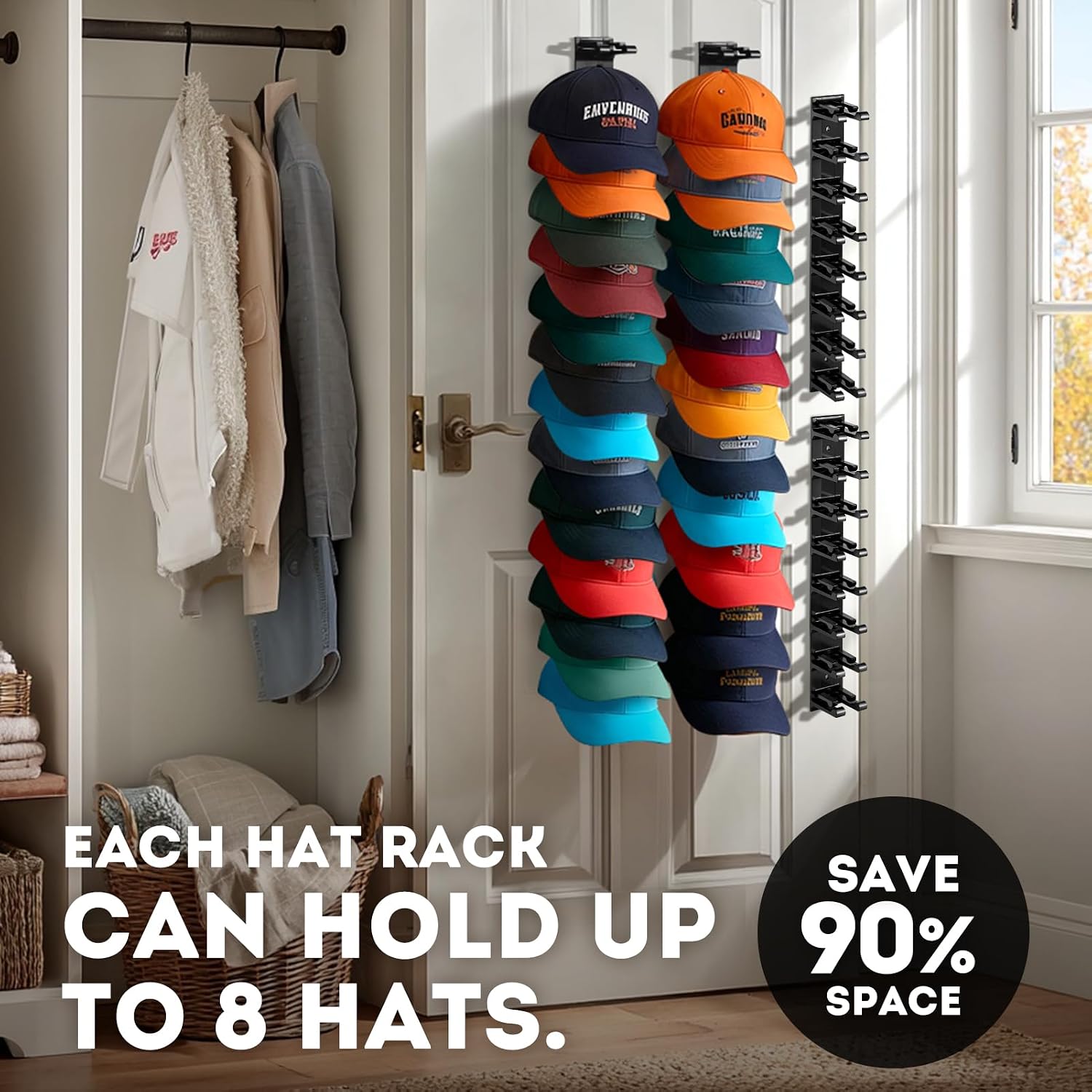 Detalle de Hat Organizer for Baseball Caps, 16-Hat Capacity
