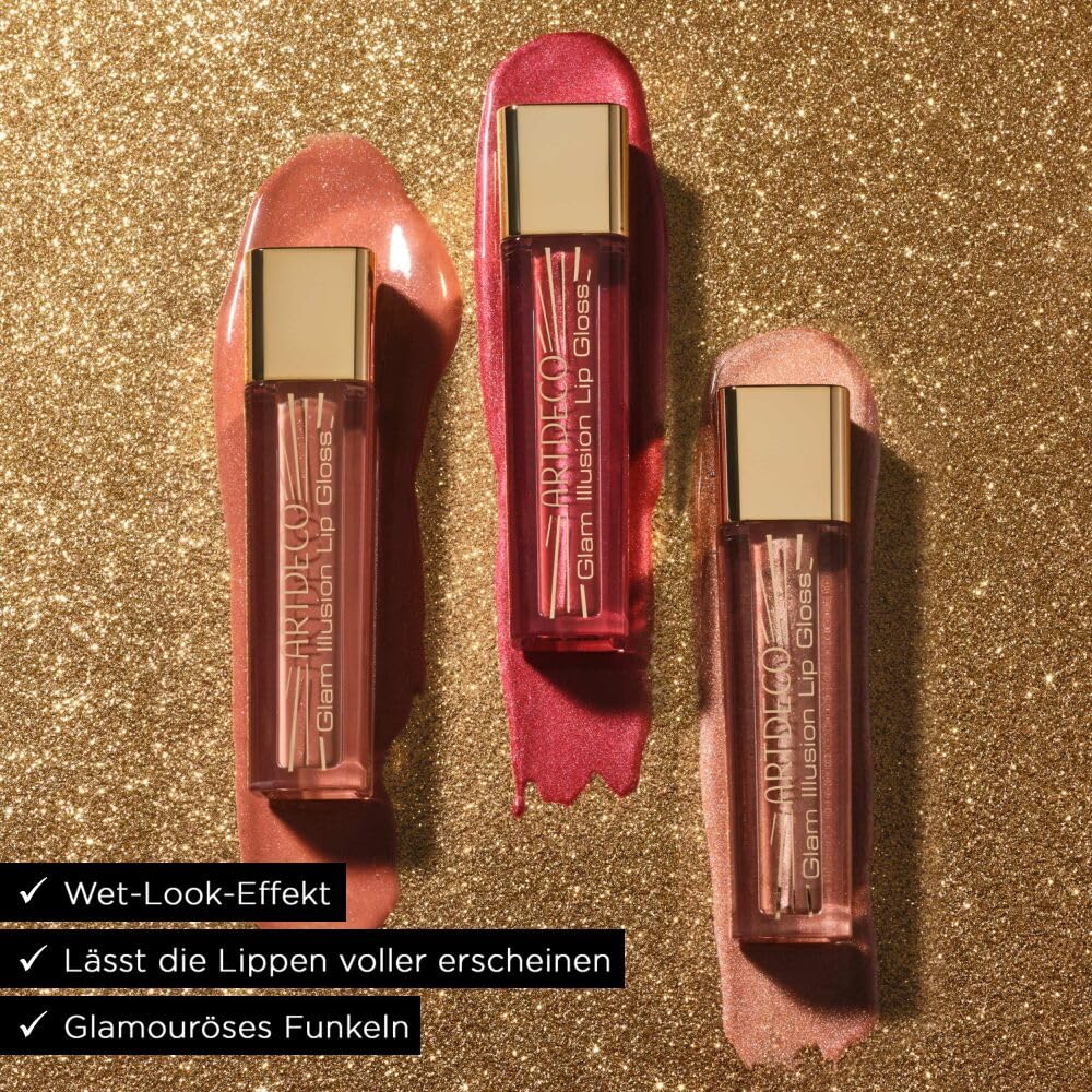 Detalle de ARTDECO Glam Illusion Lip Gloss – Glanzvoller Wet-Look mit Glitzer, 4 ml