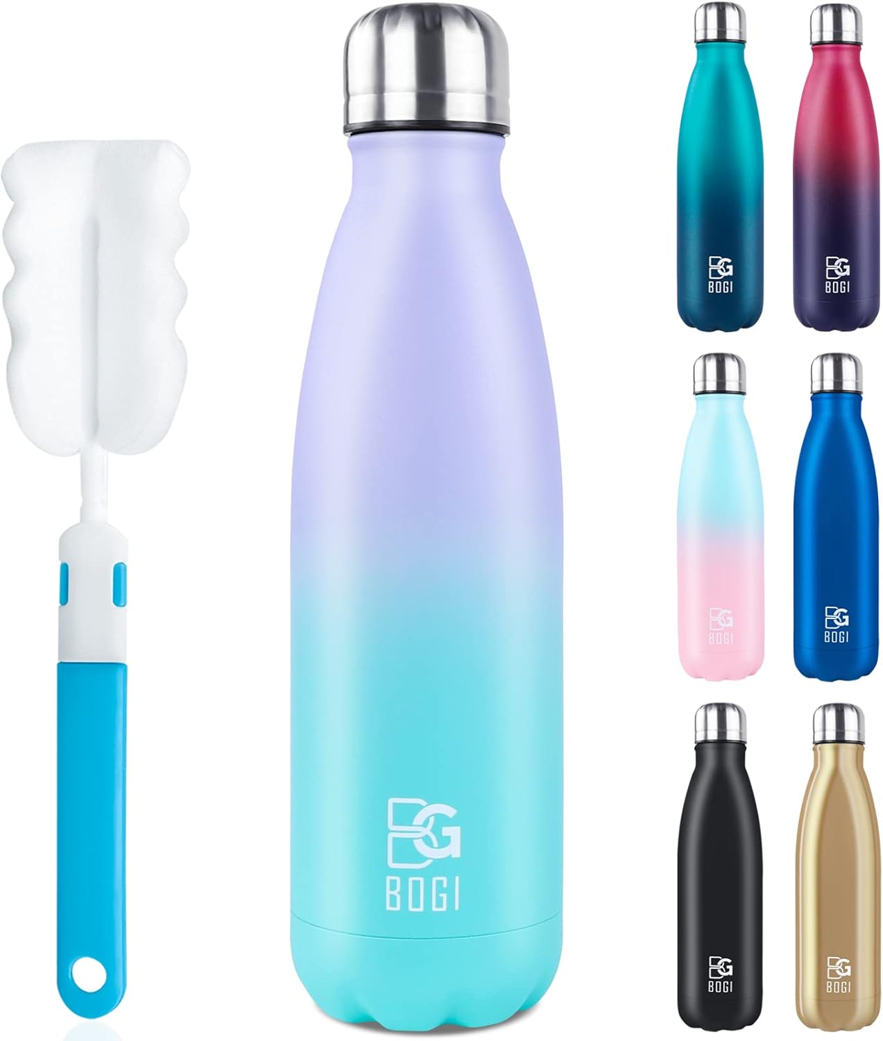 Detalle de BOGI 750ml Insulated Stainless Steel Water Bottle – Leak‑Proof, Keeps Hot or Cold