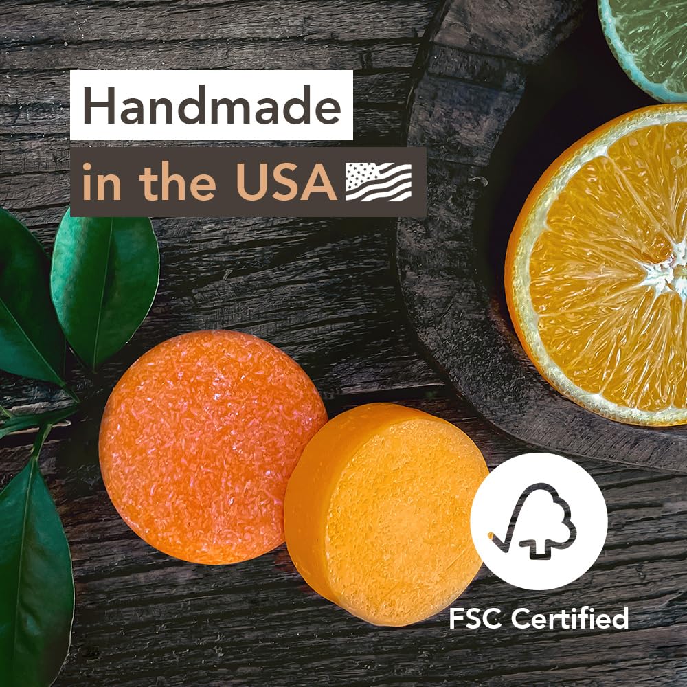 Detalle de Shampoo and Conditioner Bar, Fresh Citrus – Sulfate-Free Solid Set for All Hair Types