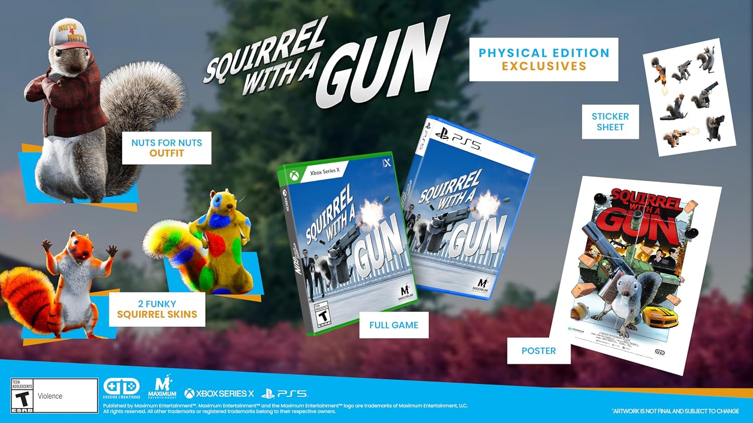 Detalle 2 de Squirrel with a Gun PS5 Physical Edition (Nuts for Nuts outfit, squirrel skins, poster & stickers)