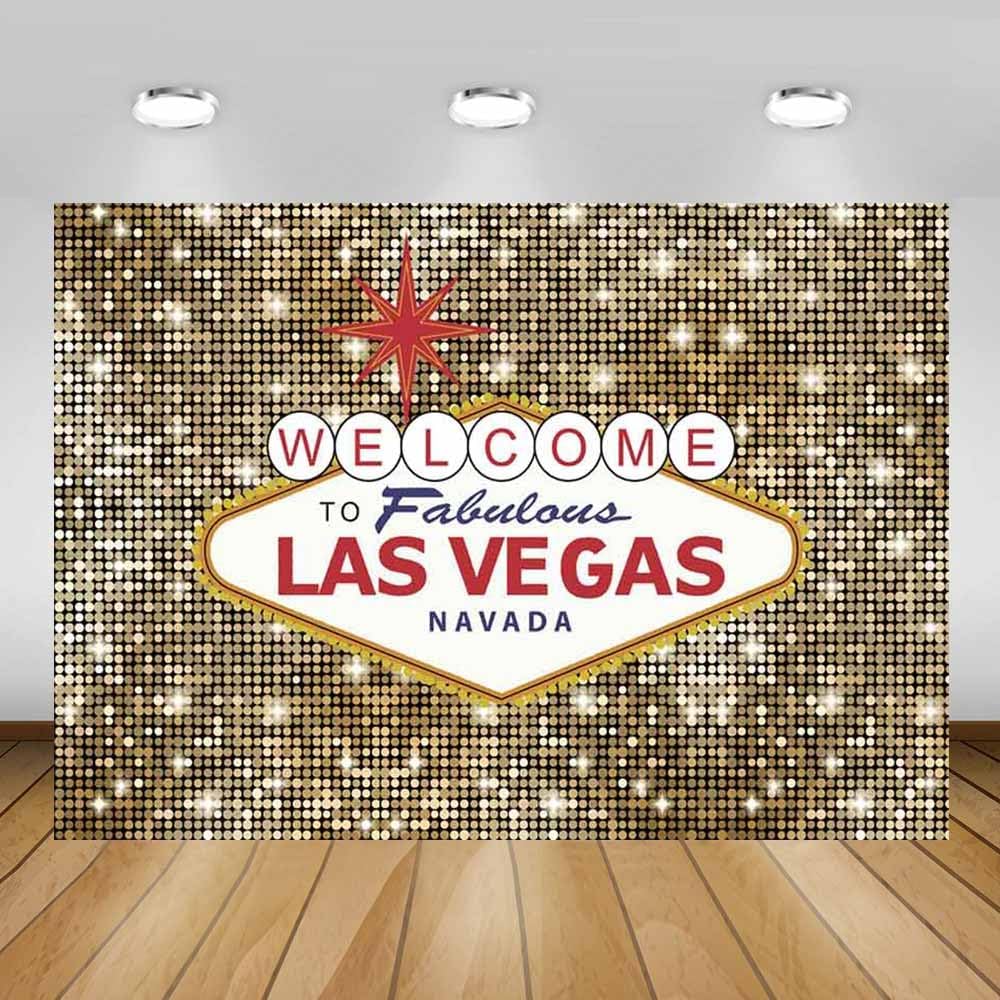 Detalle 2 de MEHOFOND 8x6ft Las Vegas Sequin Photo Backdrop