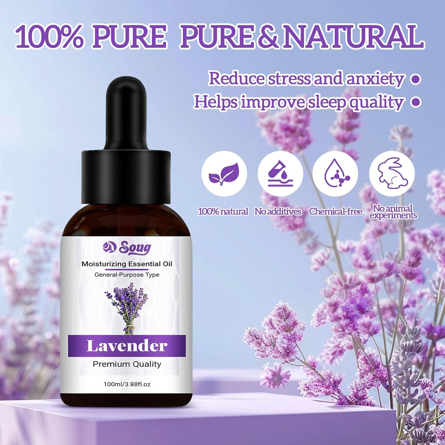 Detalle de Aceite esencial de lavanda 100ml para masaje