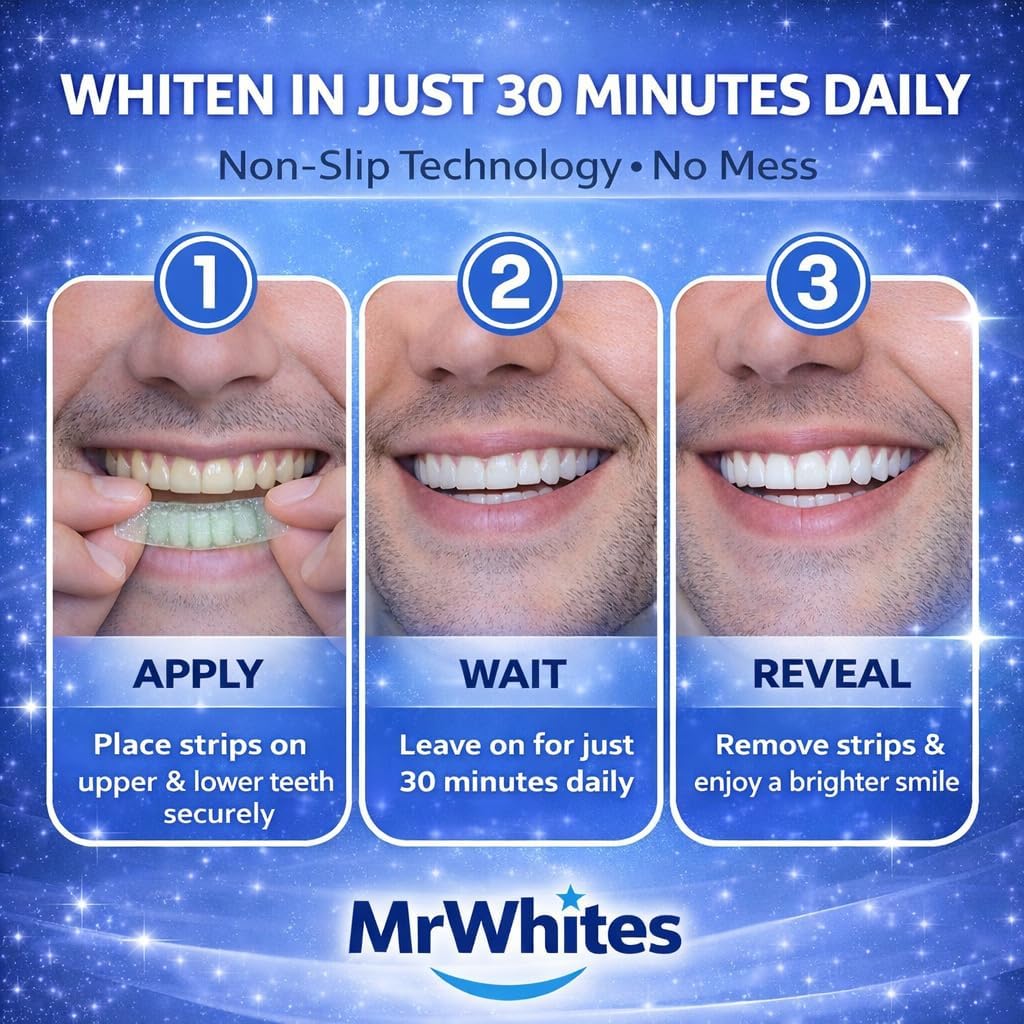 Thumbnail 3 de Professional Teeth Whitening Strips 21 Treatments by MrWhites: For Sensitive Teeth, 42 Strips + Mouth Opener