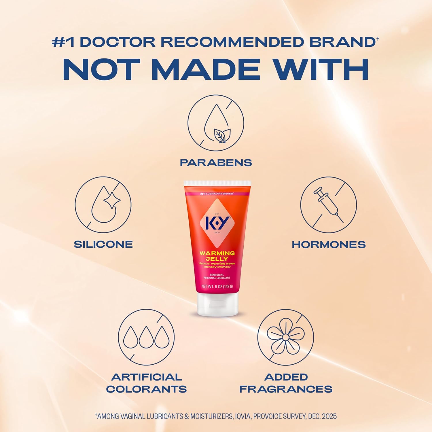Detalle de K-Y Warming Jelly Lube, Sensorial Personal Lubricant, Glycol Based Formula, 5 fl oz