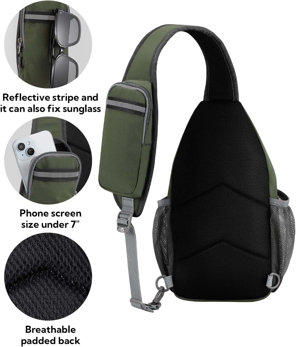 Detalle de WATERFLY Crossbody Sling Backpack: Compact, Versatile Daypack for Travel and Hiking