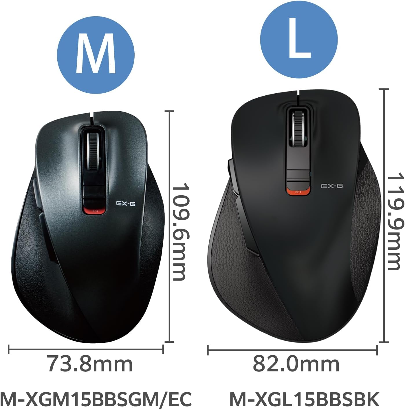 Detalle de エレコム EX-G M-XGM15BBSGM/EC Bluetoothマウス 静音5ボタン Mサイズ ガンメタリック