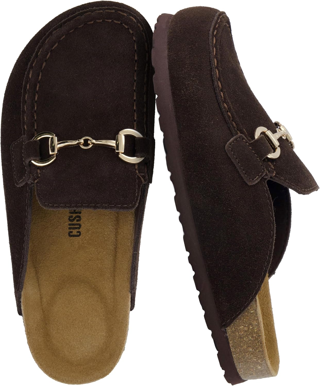 Detalle de CUSHIONAIRE Cliff Suede Clog Mules for Women with Cork Footbed