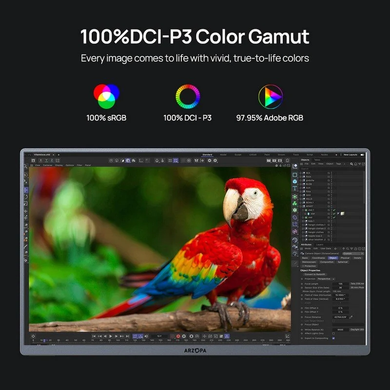 Detalle 2 de Monitor Arzopa A3C Pro 13,3" OLED FullHD 60 Hz portátil con HDR10 y altavoces integrados