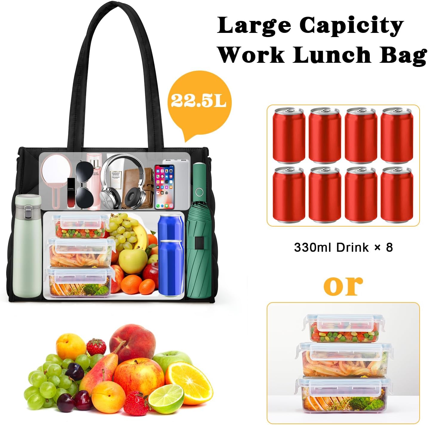 Detalle de ZOMFELT Lunch Tote Bag 15.6 Inch Puffer Laptop Lunch Bag for Women