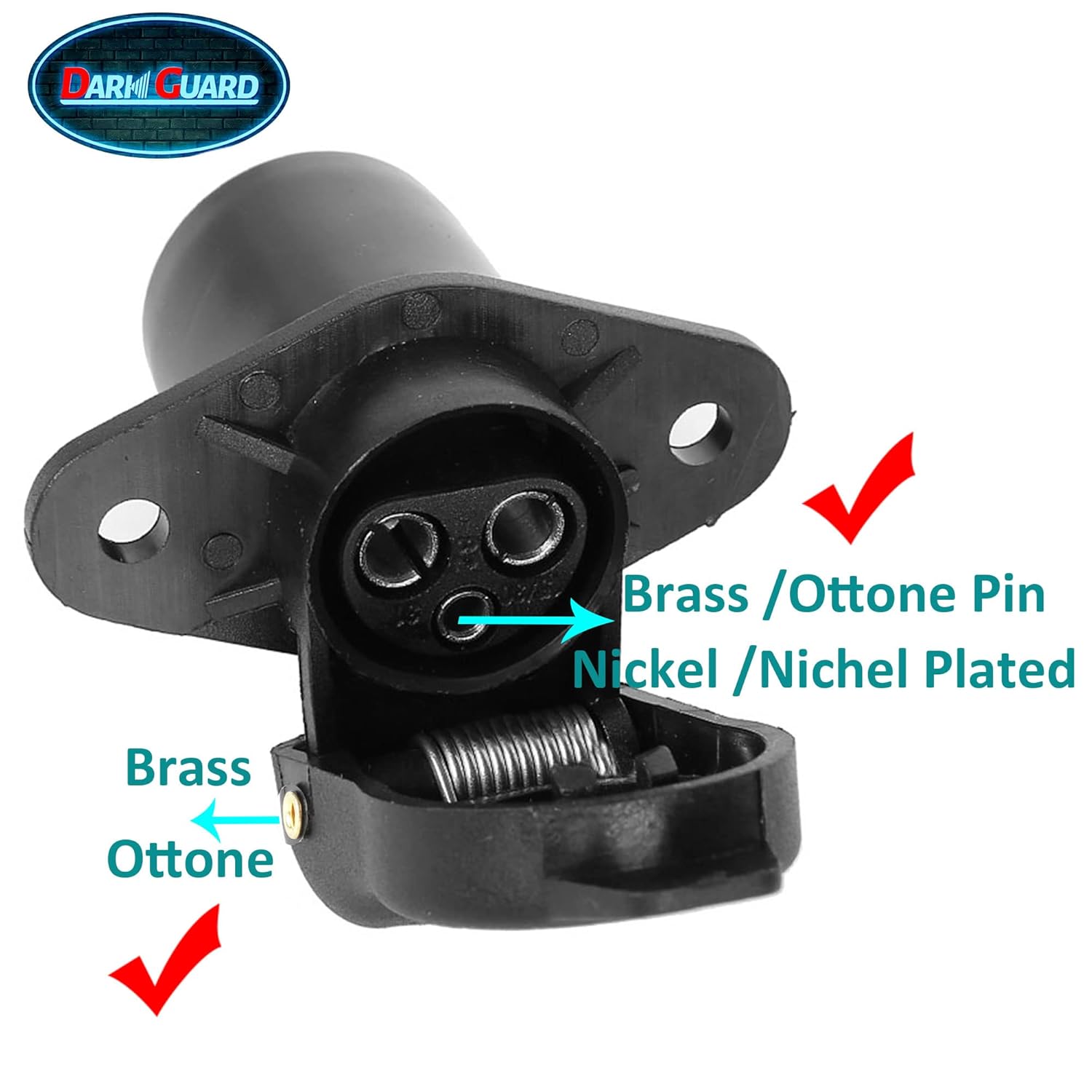 Thumbnail 1 de DARKGUARD 3-Pin Tractor Sockets and 3-Pin Plug Set (12V/24V) – Waterproof DIN 9680 Trailer/ Caravan Socket