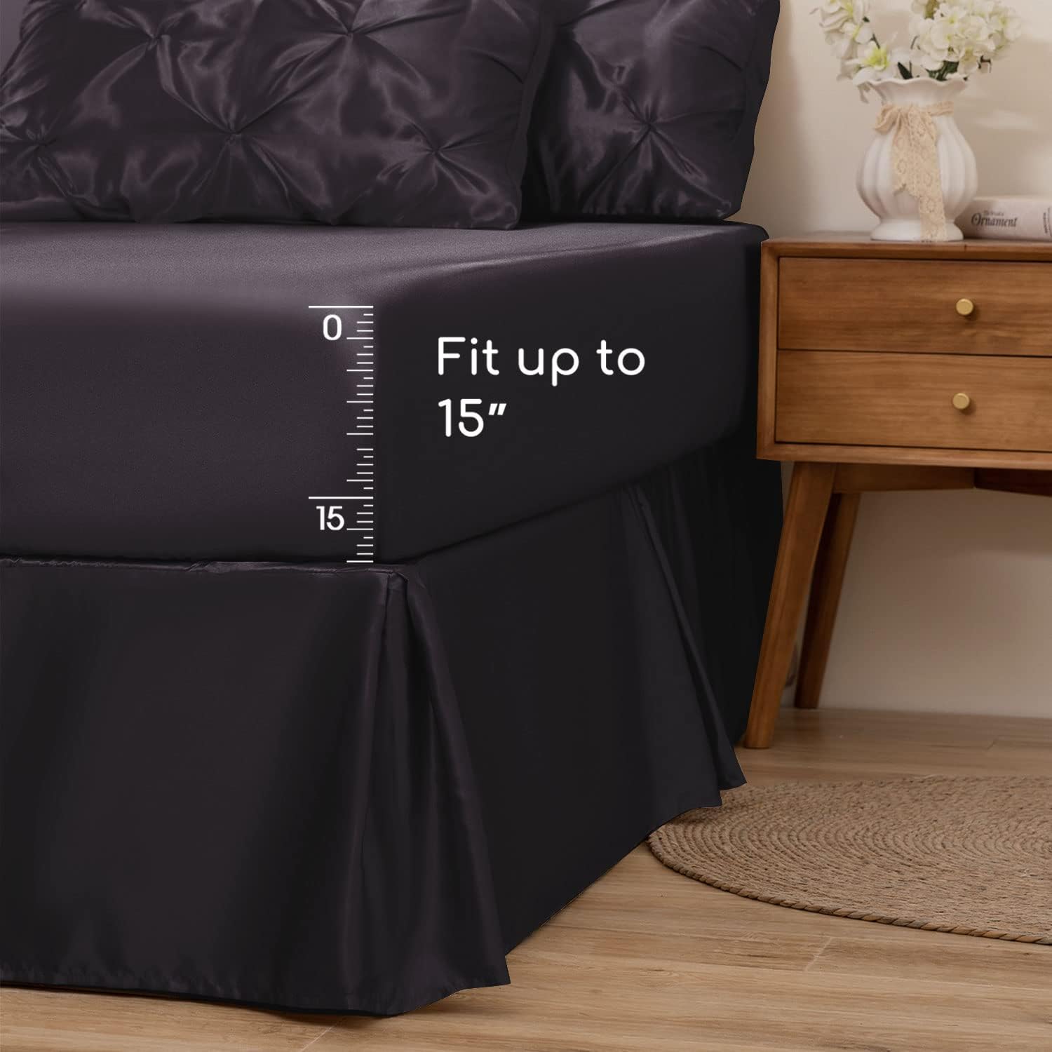 Thumbnail 5 de MR&HM Satin Comforter Queen 7-Piece Bedding Set