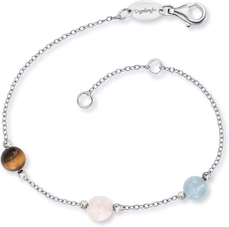 Detalle de Engelsrufer Damen Armband aus Sterling Silver mit Kraftsteinen – verstellbar 17–19 cm