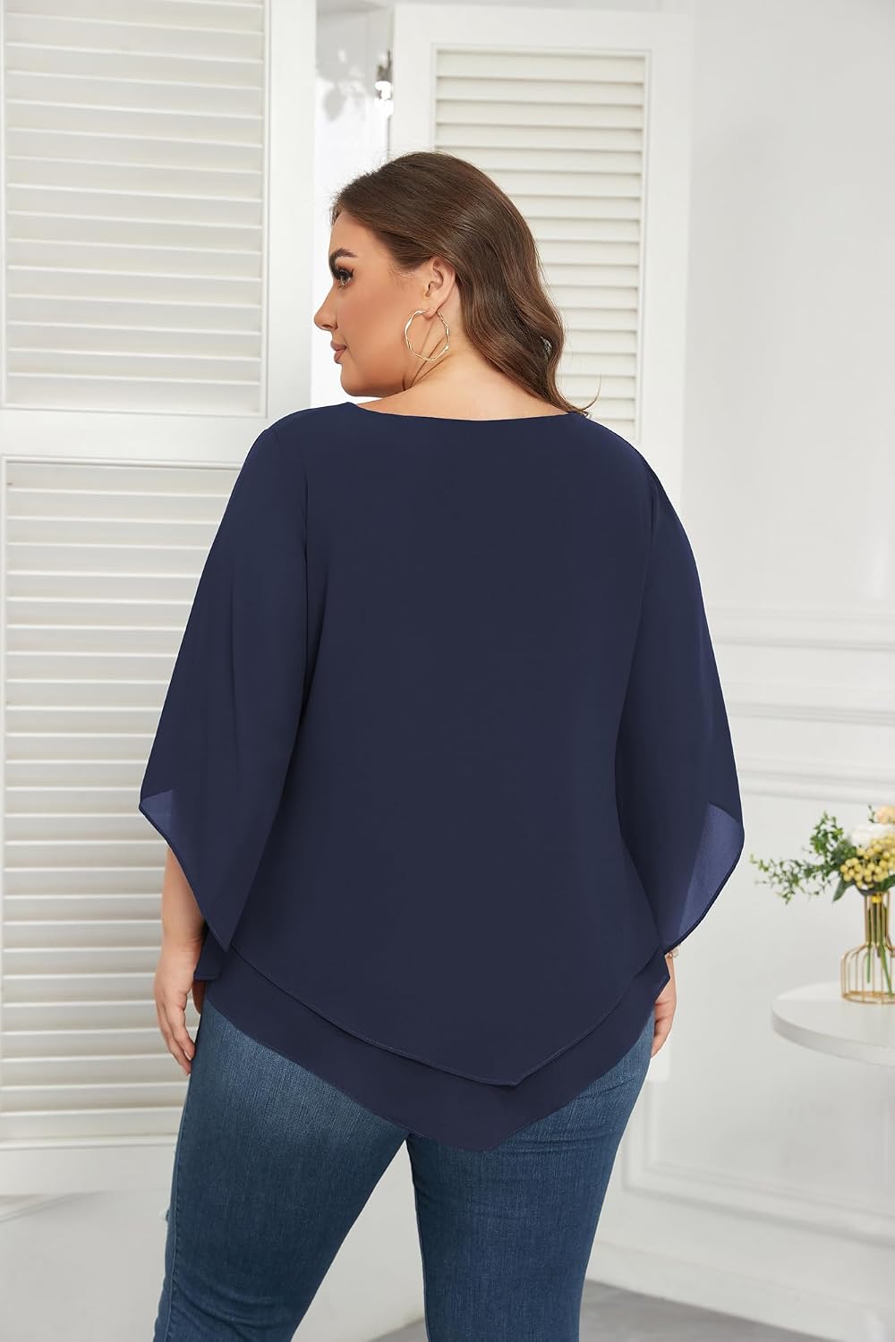 Thumbnail 4 de Chiffon Bluse für Damen in großen Größen