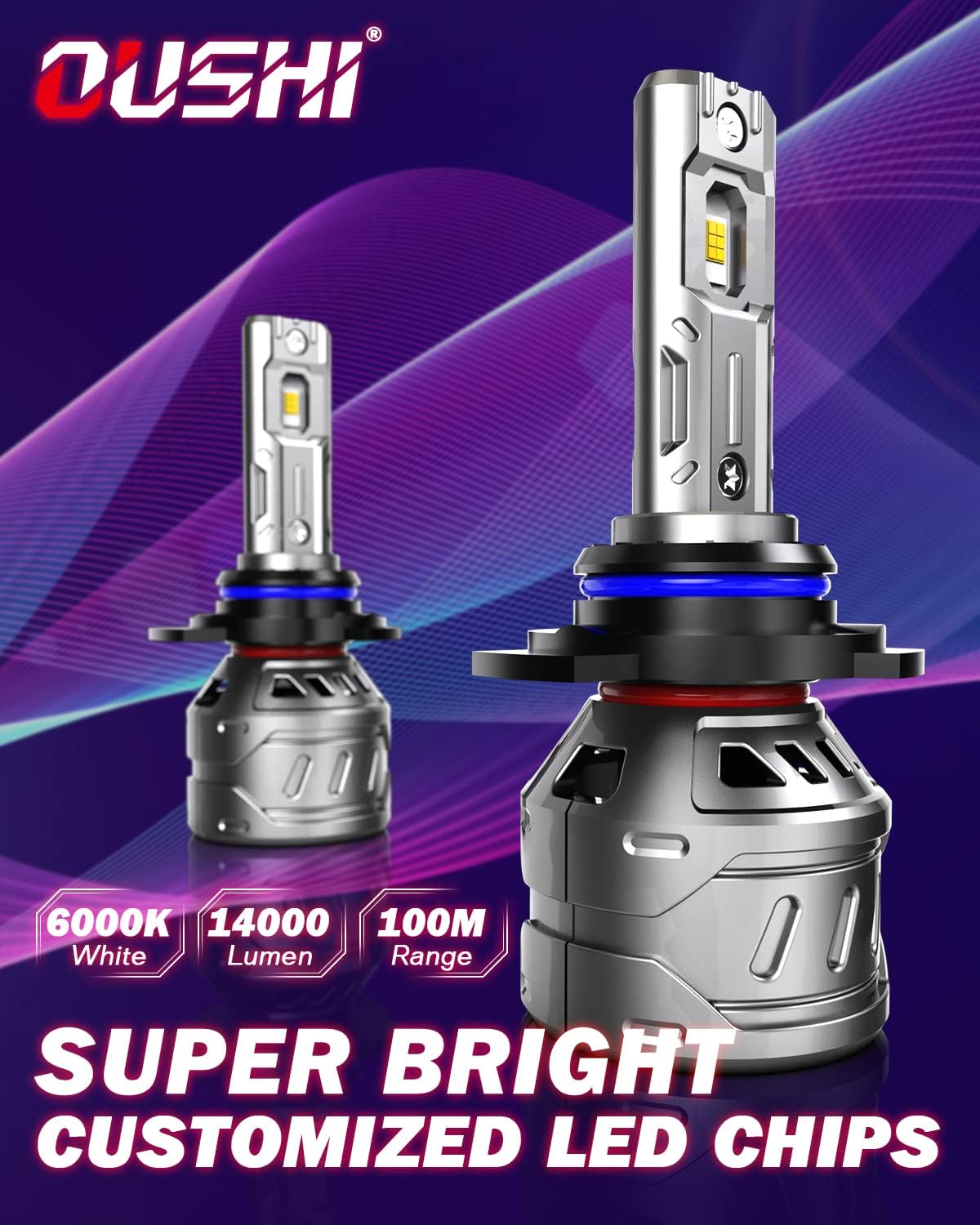 Detalle 2 de OUSHI Lampadine HIR2 LED 9012 70W
